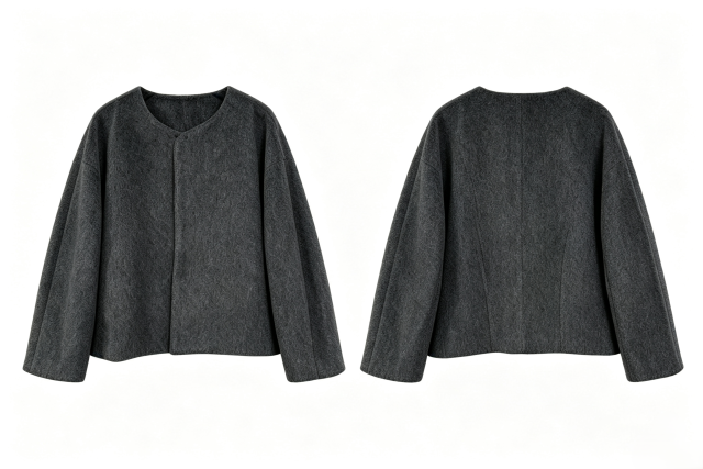 Women Wool‑Blend Short Coat, Detachable Scarf Collar Collarless Minimalist Outerwear,Sxping Fashion SHOP,Women Wool‑Blend Short Coat, Detachable Scarf Collar Collarless Minimalist Outerwear