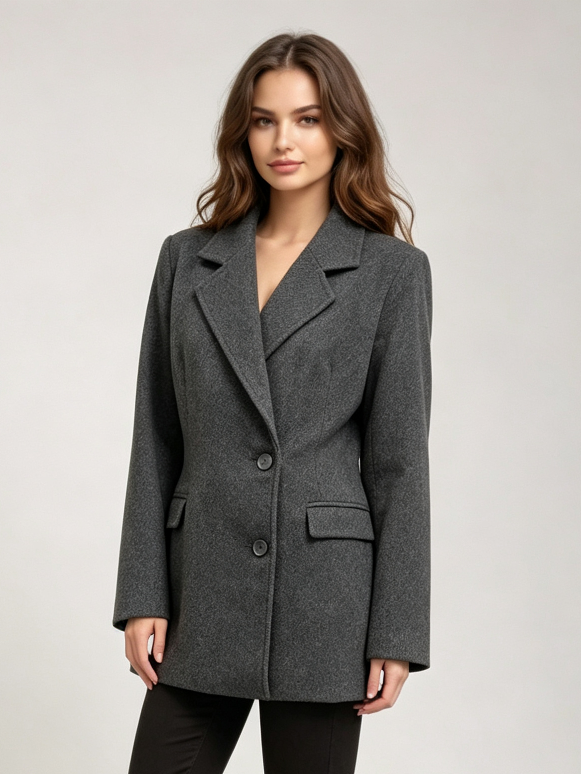 Women Quilted Lined Wool‑Blend Coat, Notched Lapel Mid‑Length Winter Blazer Jacket,Sxping Fashion SHOP,Women Quilted Lined Wool‑Blend Coat, Notched Lapel Mid‑Length Winter Blazer Jacket
