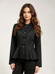 Women Stand Collar Peplum Blazer,Sxping Fashion SHOP,Women Stand Collar Peplum Blazer-Sxping Fashion SHOP