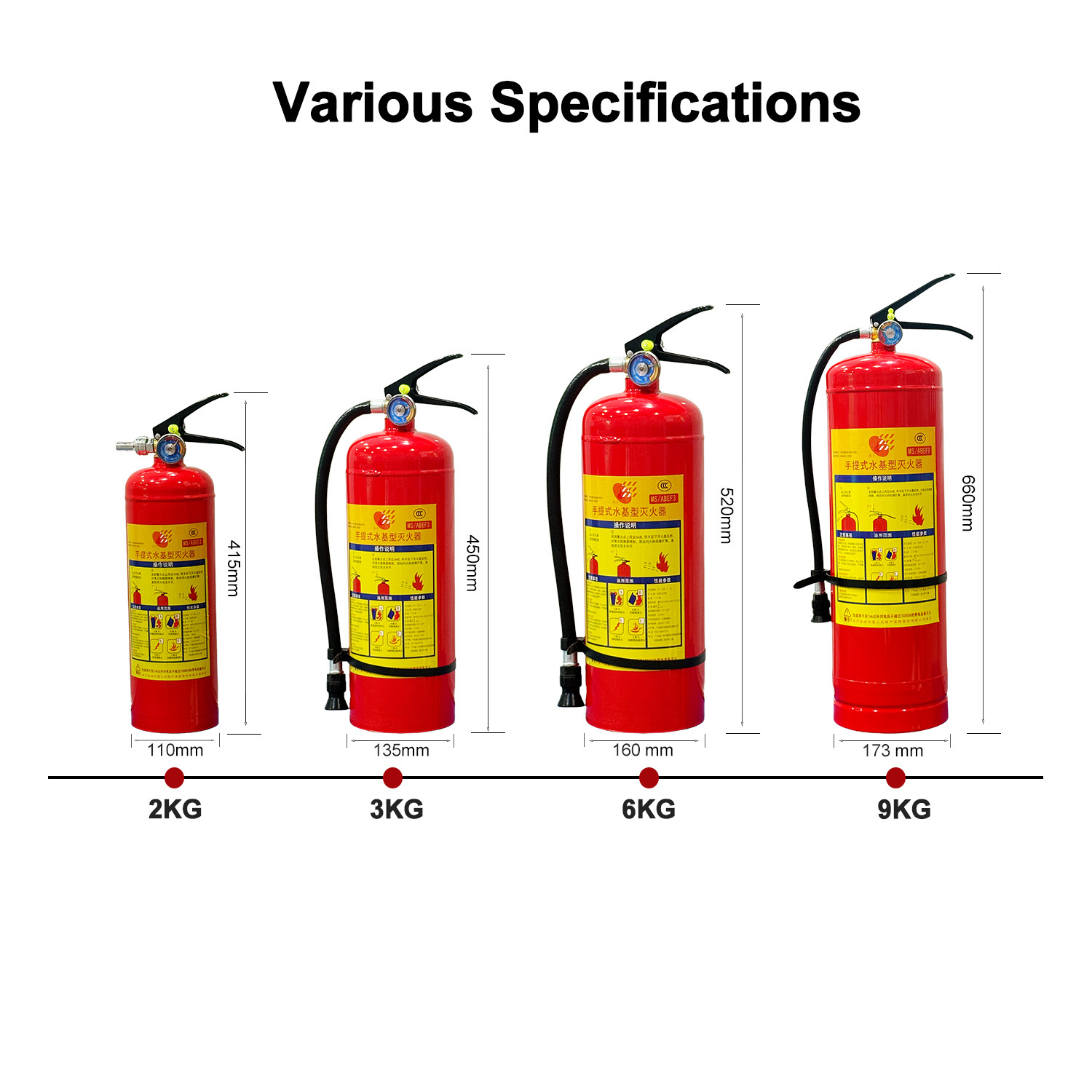 3kg Portable Water-based Fire Extinguisher,MY SHOP,3kg Portable Water-based Fire Extinguisher