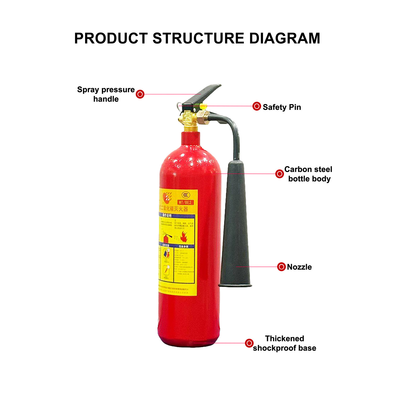 3kg Portable Carbon Dioxide Fire Extinguisher,MY SHOP,3kg Portable Carbon Dioxide Fire Extinguisher