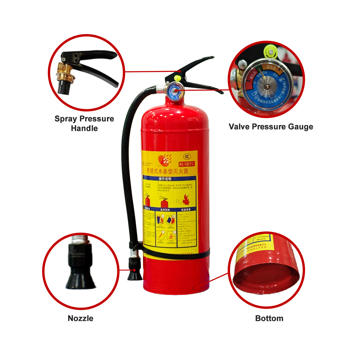 3kg Portable Water-based Fire Extinguisher,MY SHOP,3kg Portable Water-based Fire Extinguisher