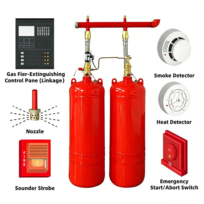4.2MPa Pipeline FM200 gas fire suppression system,Guangdong Zhenxinglian Fire Protection Equipment Co., Ltd.,4.2MPa Pipeline FM200 gas fire suppression system