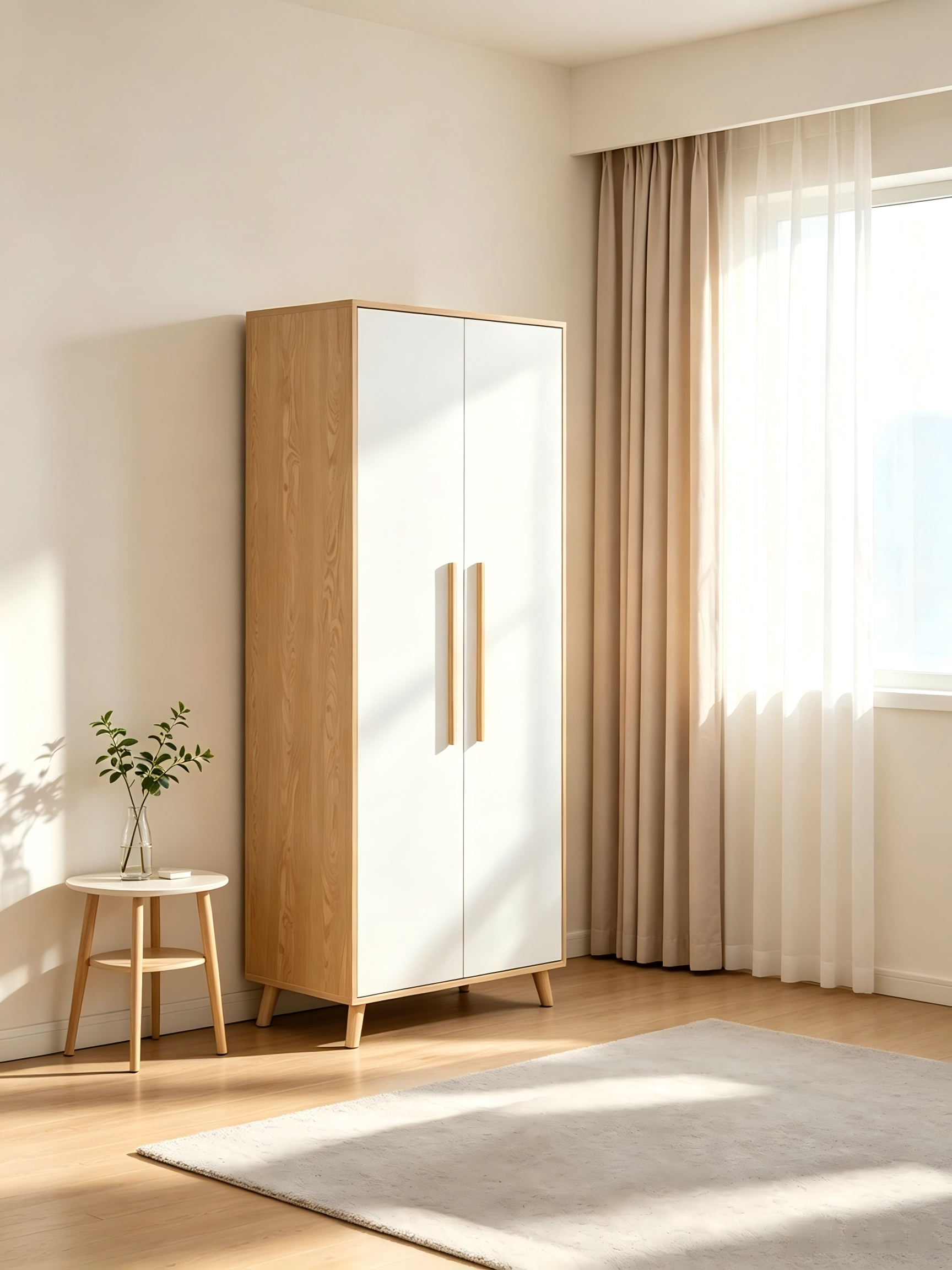 A66 Minimalist Two-Door Upright Wardrobe,MY SHOP,A66 Minimalist Two-Door Upright Wardrobe