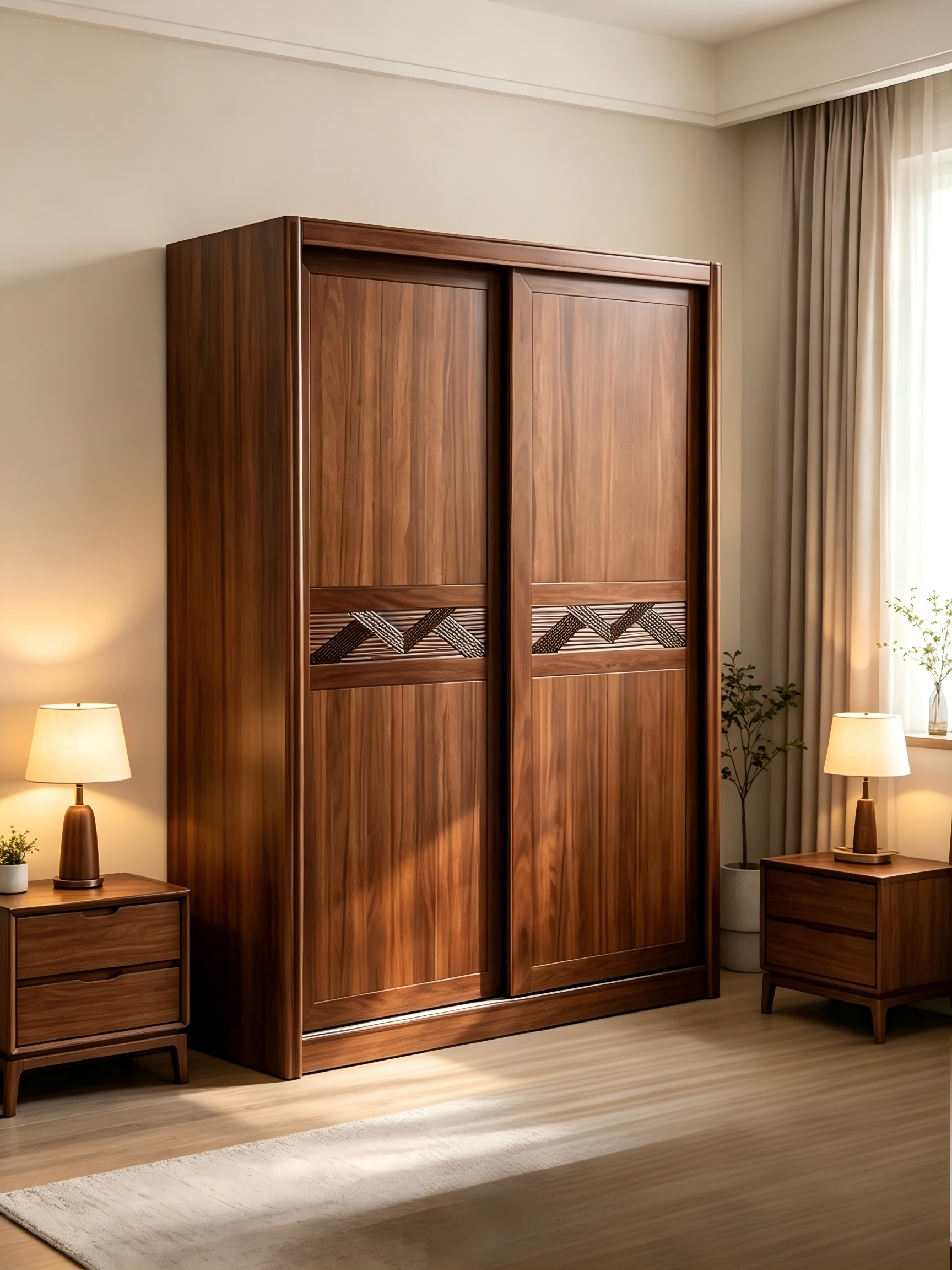 W5302 Two-Door Sliding Wardrobe,MY SHOP,W5302 Two-Door Sliding Wardrobe