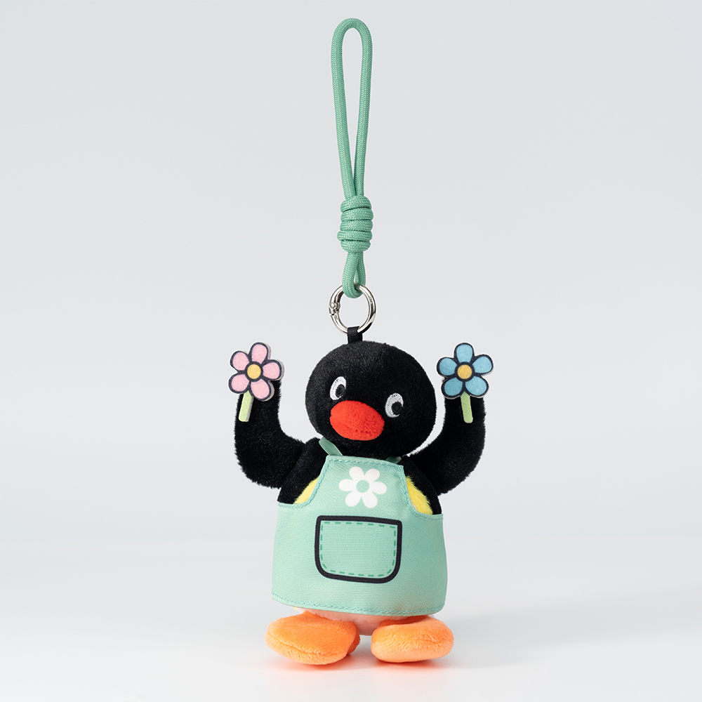 PINGU - Head-Tilted Series Plush Keychain - Happy Fish Snack,YOUMAI ANIMATION,PINGU - Head-Tilted Series Plush Keychain - Happy Fish Snack