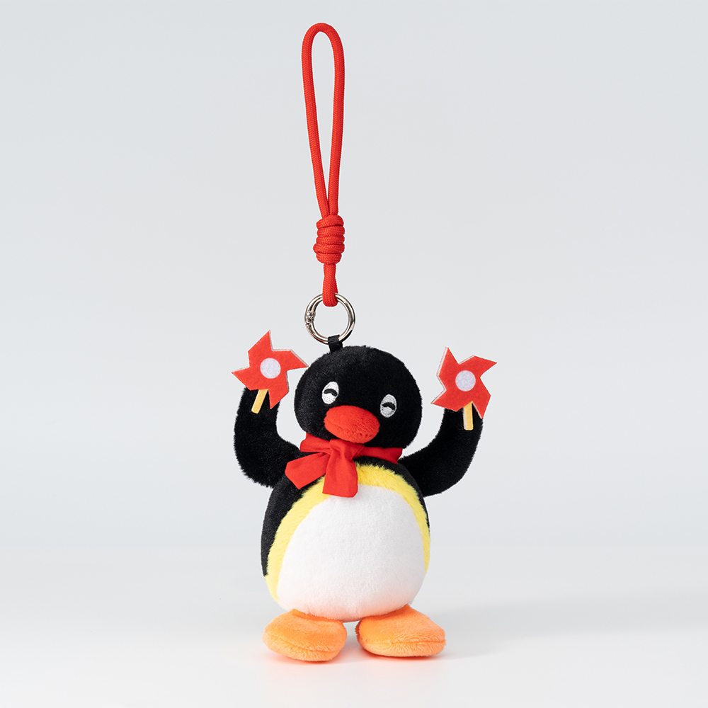 PINGU - Head-Tilted Series Plush Keychain - Happy Fish Snack,YOUMAI ANIMATION,PINGU - Head-Tilted Series Plush Keychain - Happy Fish Snack