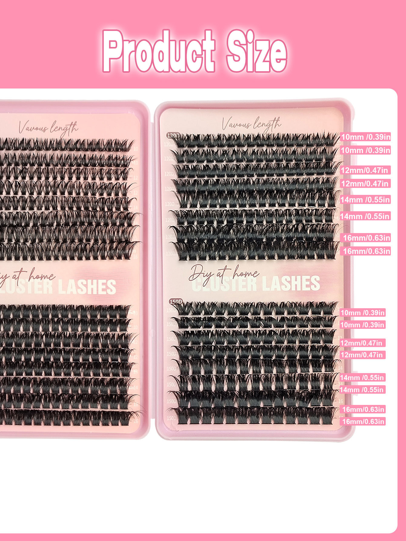 Sibeuna 520 Clusters Lashes Book Reusable Individual Eyelashes Natural Look, Eyelash Clusters DIY Eyelash Extensions ，Soft & Comfortable, Easy Wearing，Beginner-friendly