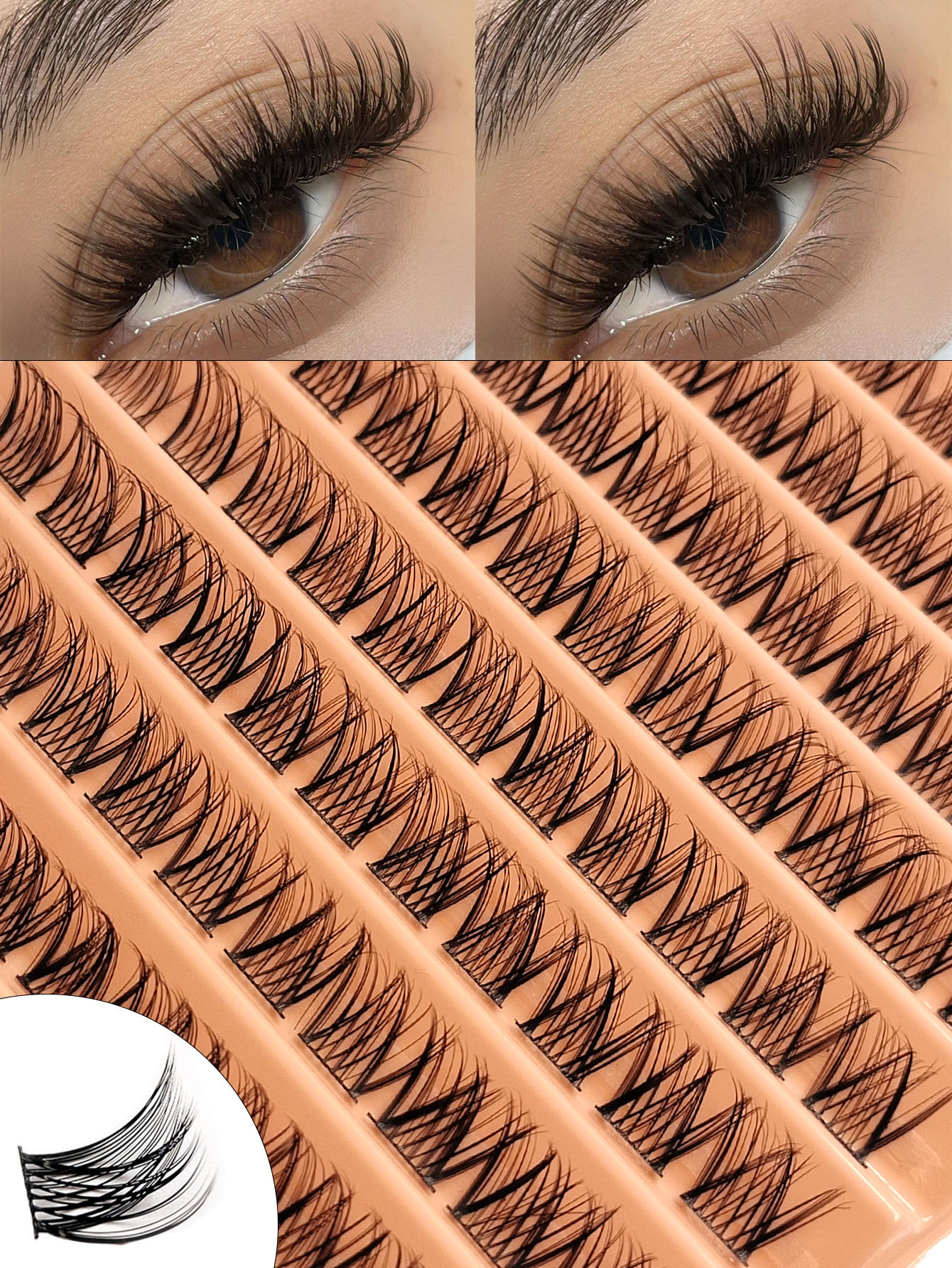 Sibeuna 110 Clusters Reusable Individual Eyelashes Natural Look, Eyelash Clusters DIY Eyelash Extensions,Soft & Comfortable, Easy Wearing