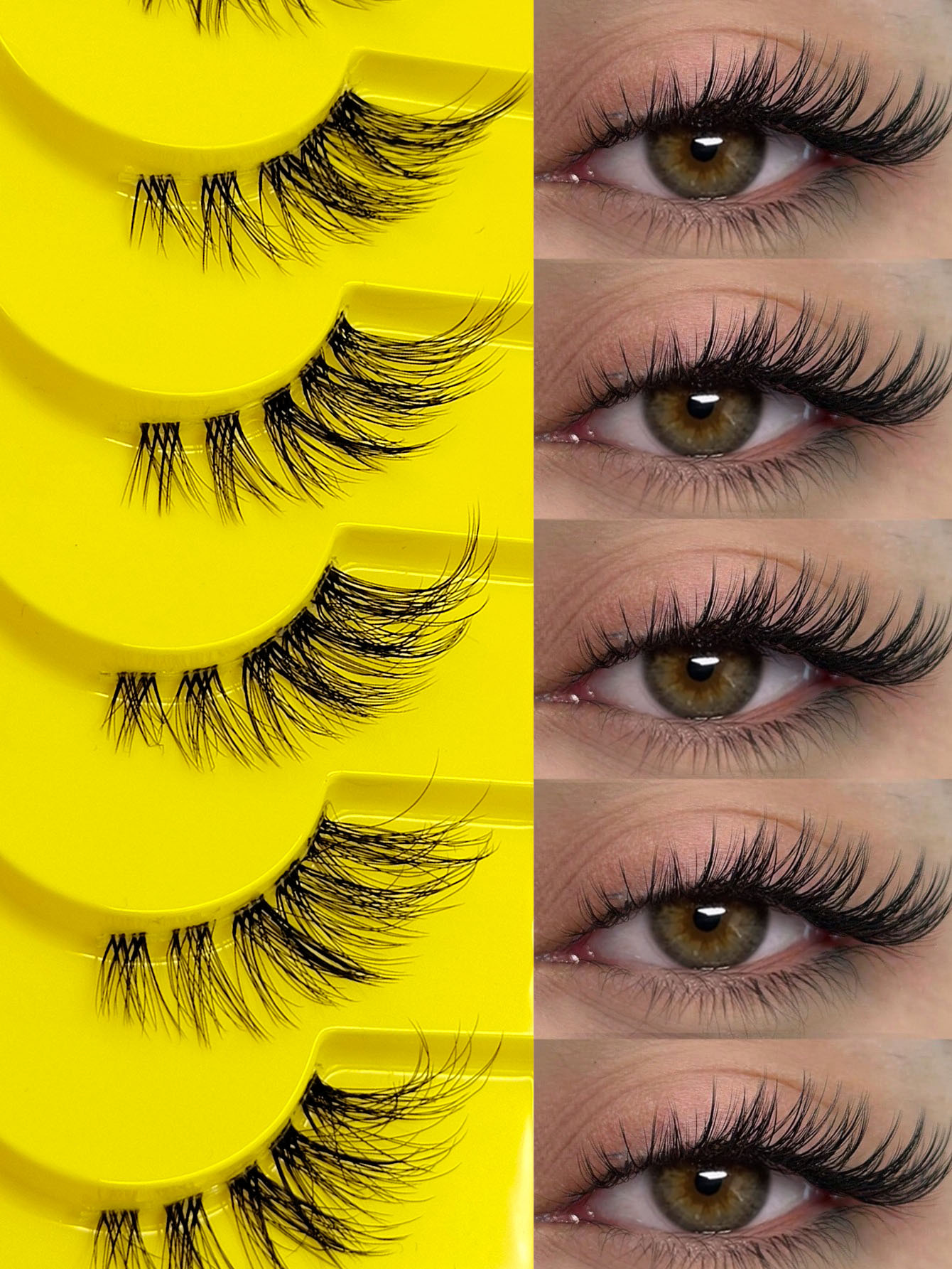 Sibeuna 10 Pairs Half Lashes Clear Band Fox Eyes Eyelashes,Cat Eye False Eyelashes 3D Faux Mink Eyelashes Soft Natural Makeup,Fake Lashes,Gift For Women & Girl,Suitable For Beginner And Party, Holiday Eye Makeup
