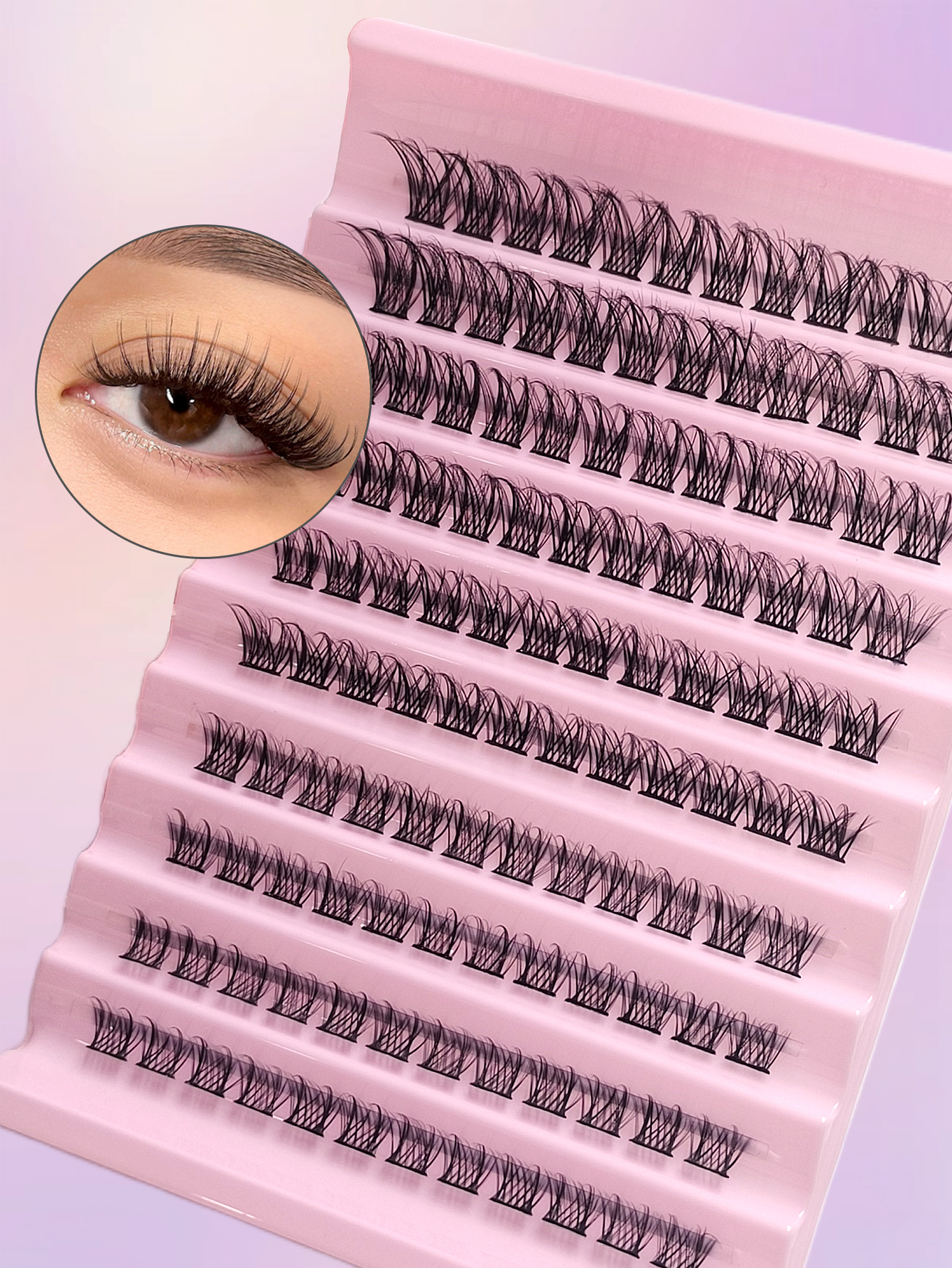 Sibeuna 120 Clusters Individual Cluster Lashes DIY Eyelash Extension 8-16mm Wispy Cluster Eyelash Thin Band Crossed Natural False Eyelashes