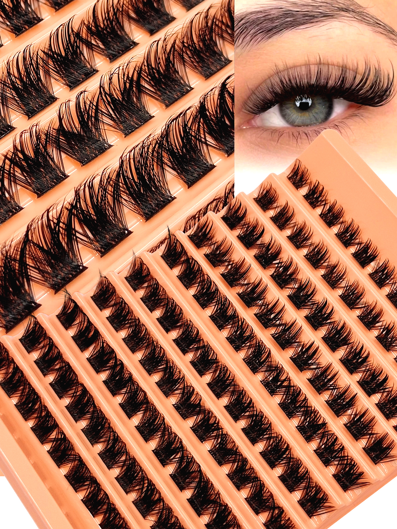 Sibeuna 110 Pcs D Curl Eyelash Extensions,Thickness 0.07mm, 3D Fitting Eye Shape,Can Be DIY, Suitable For Daily Light Makeup, Heavy Makeup And Daily Occasions, Easy To Carry, Suitable Going Out.Cluster Lashes