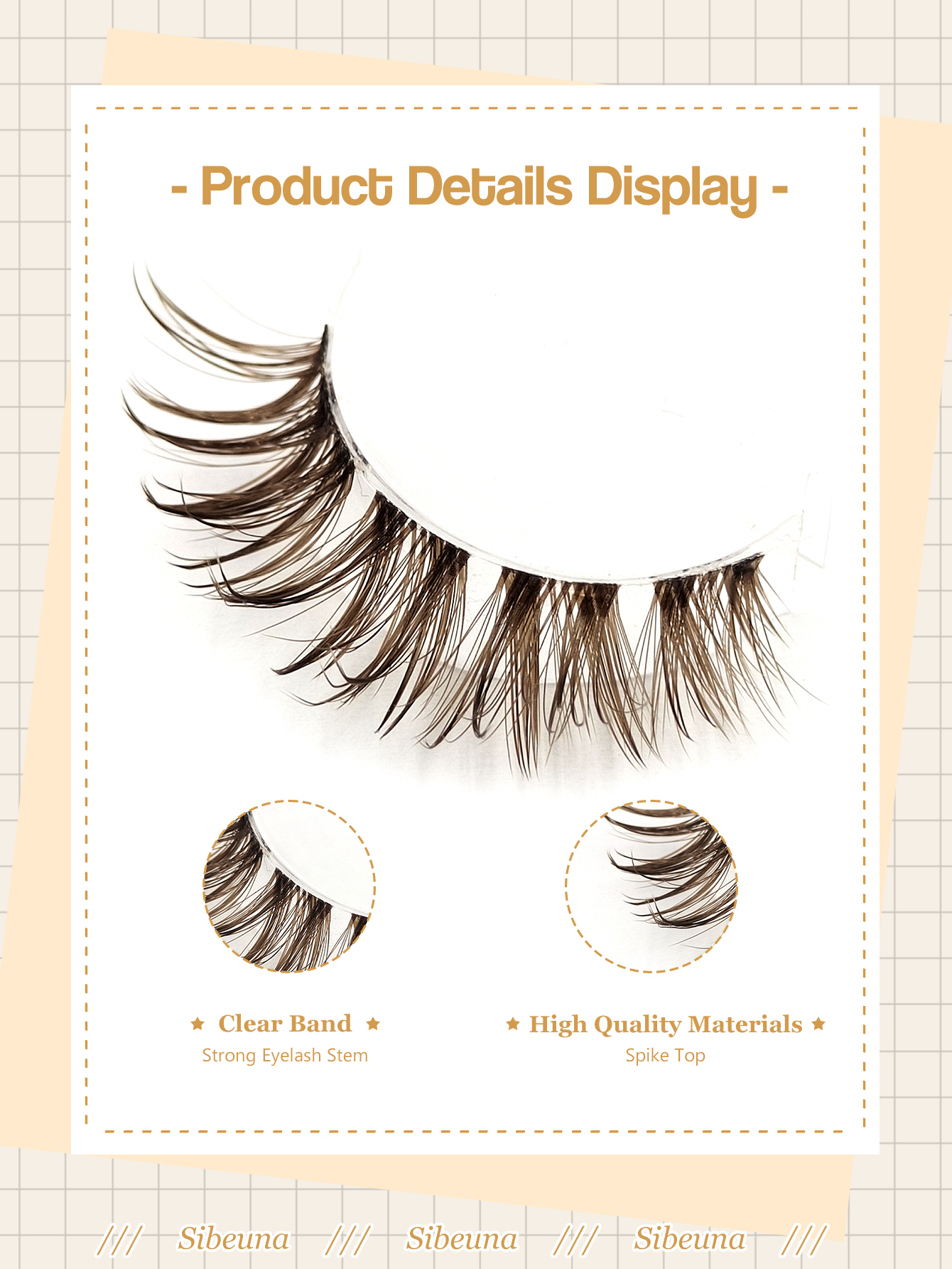 Sibeuna 7 Pairs Brown Wet Look Lashes Clear Band Faux Mink Lashes,Reusable,For Daily Style Eye Makeup,Beginner-Friendly,Full Strip Lashes,Fake Eyelashes,Strip Lashes
