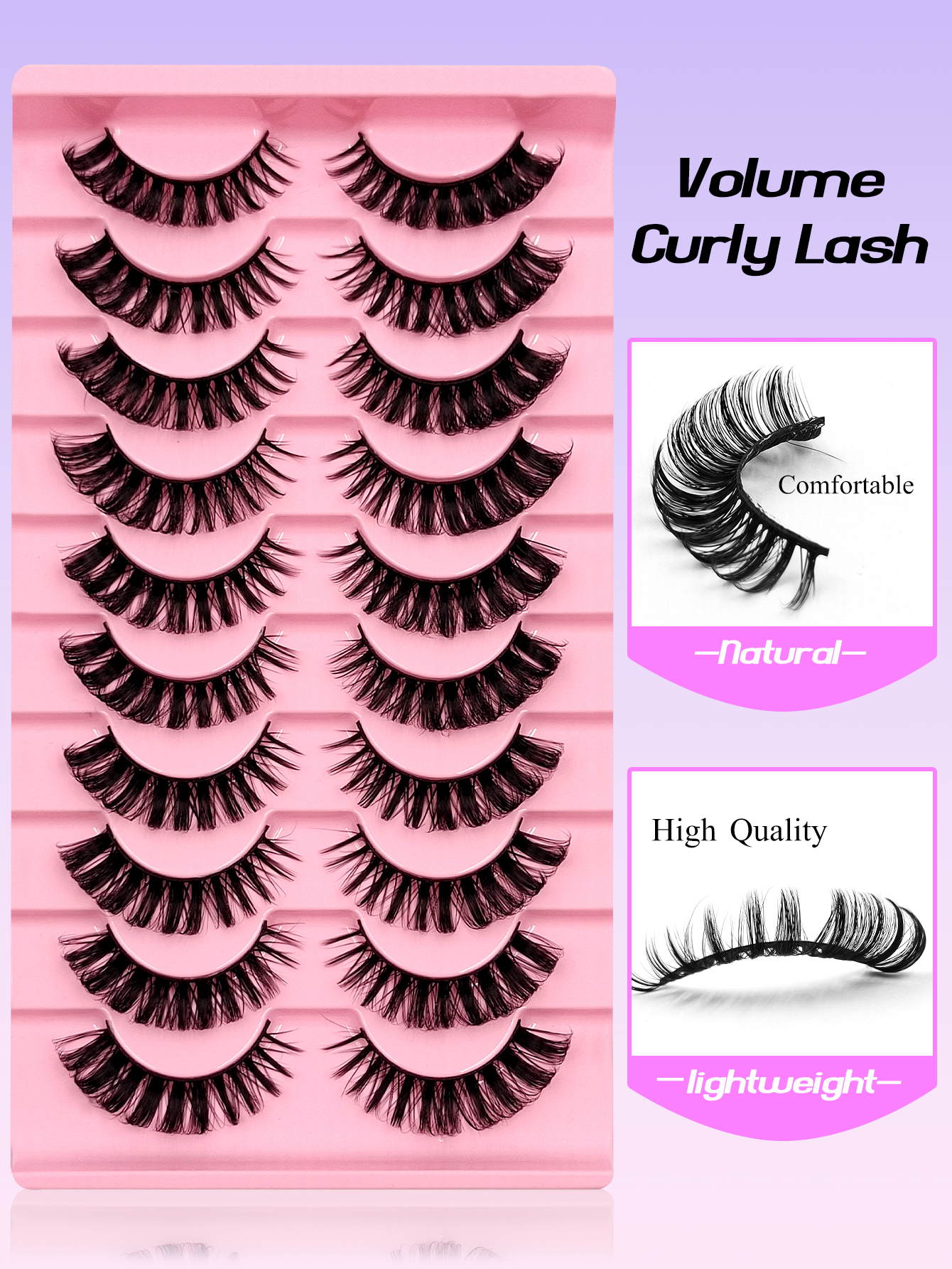 Sibeuna 10 Pairs Full Strip Lashes Volume Crossed Wispy Lashes Thick Enlarged Eye Lashes Fluffy 3D Effect Reusable Eyelashes,For Beginners Easy To Use Salon-Quality Long-Lasting False Eyelash Extensions