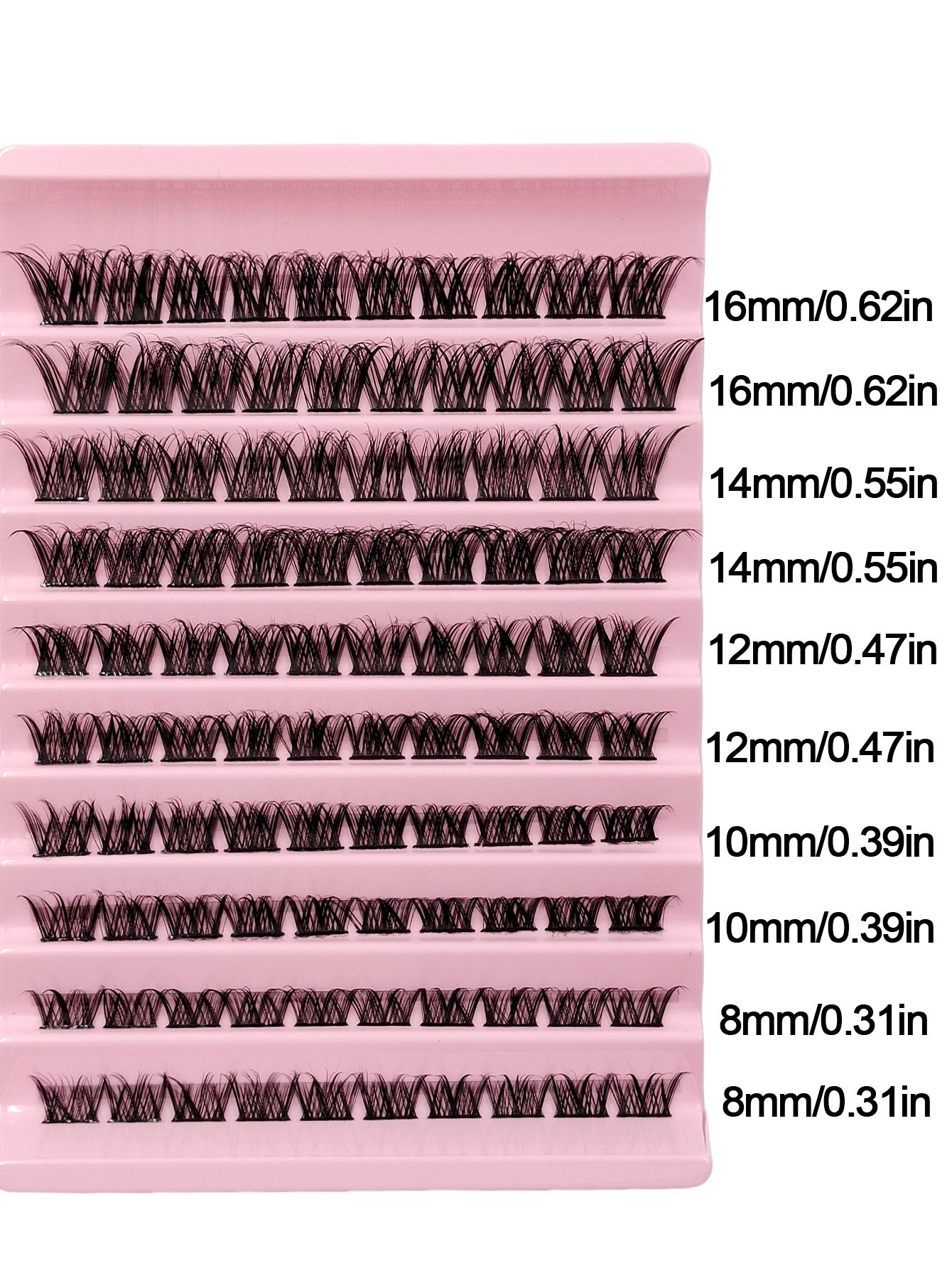 Sibeuna 100PCS Cluster Lashes D Curl Natural Look Soft Fluffy And Wispy Individual Eyelashes Crossed Lashes Makeup Extensions DIY At Home