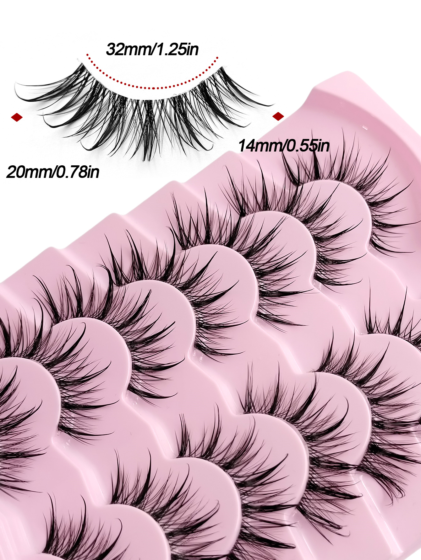 Sibeuna New 7 Pairs Wet Look False Eyelashes, Natural Crossed Wispy Manga Style, Spiky Eyelashes, False Eyelashes, Cosplay, Party, Eyelashes