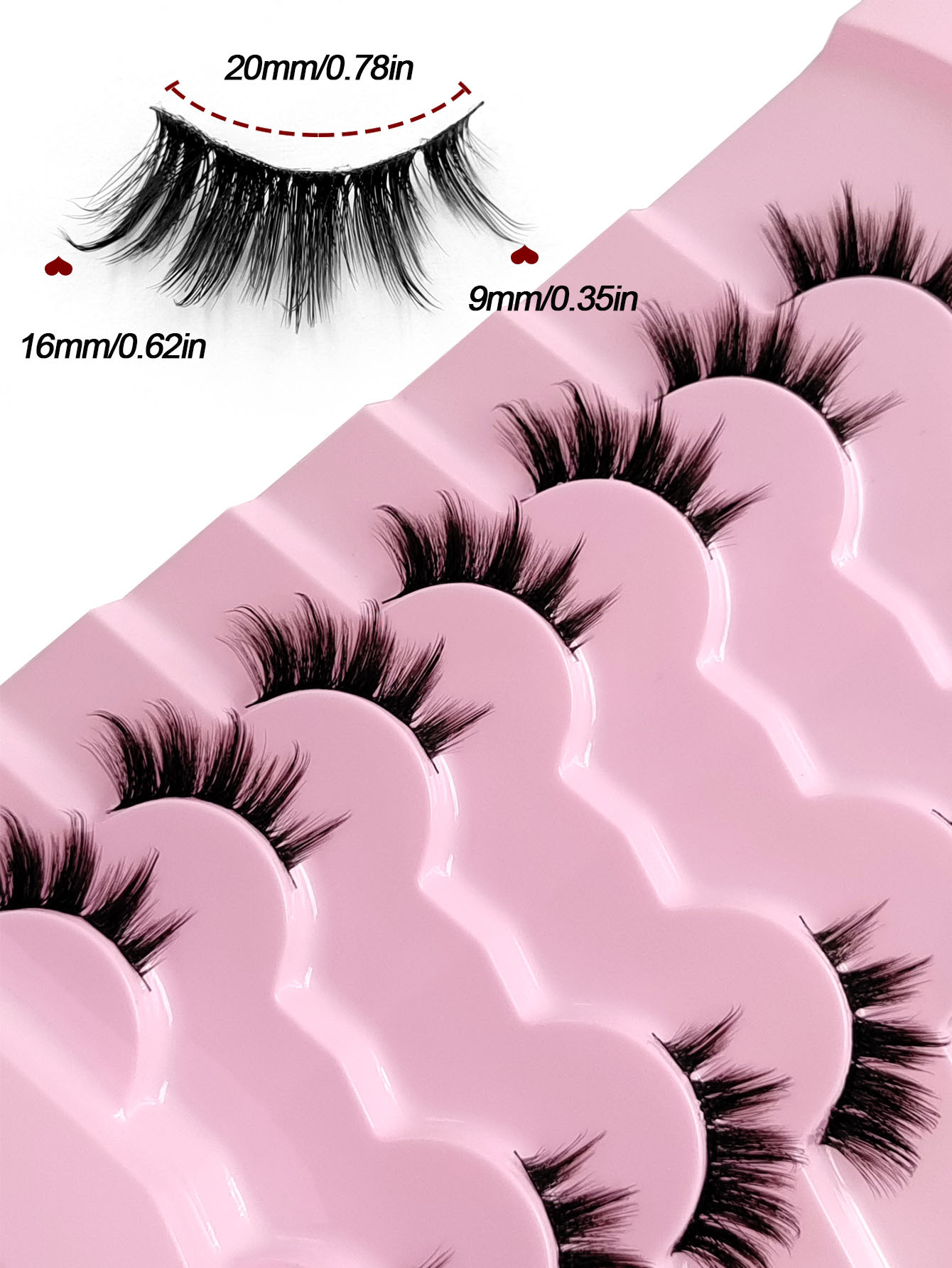 Sibeuna 7 Pairs Half Lash Natural Look Eyelashes Fluffy Soft Cat Eye Lashes Wispy Thin Black Band Eyelashes