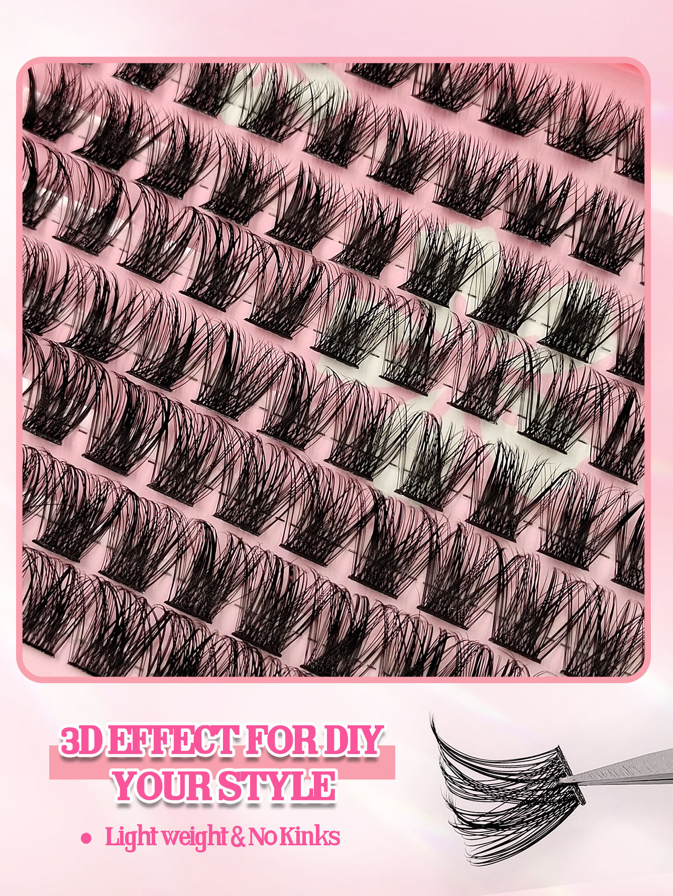 Sibeuna  384PCS Eyelash Book, Fluffy Soft Cluster False Eyelashes, Lightweight Eyelash Extension, Natural Look False Eyelashes, Individual False Eyelashes, DIY At Home False Eyelashes