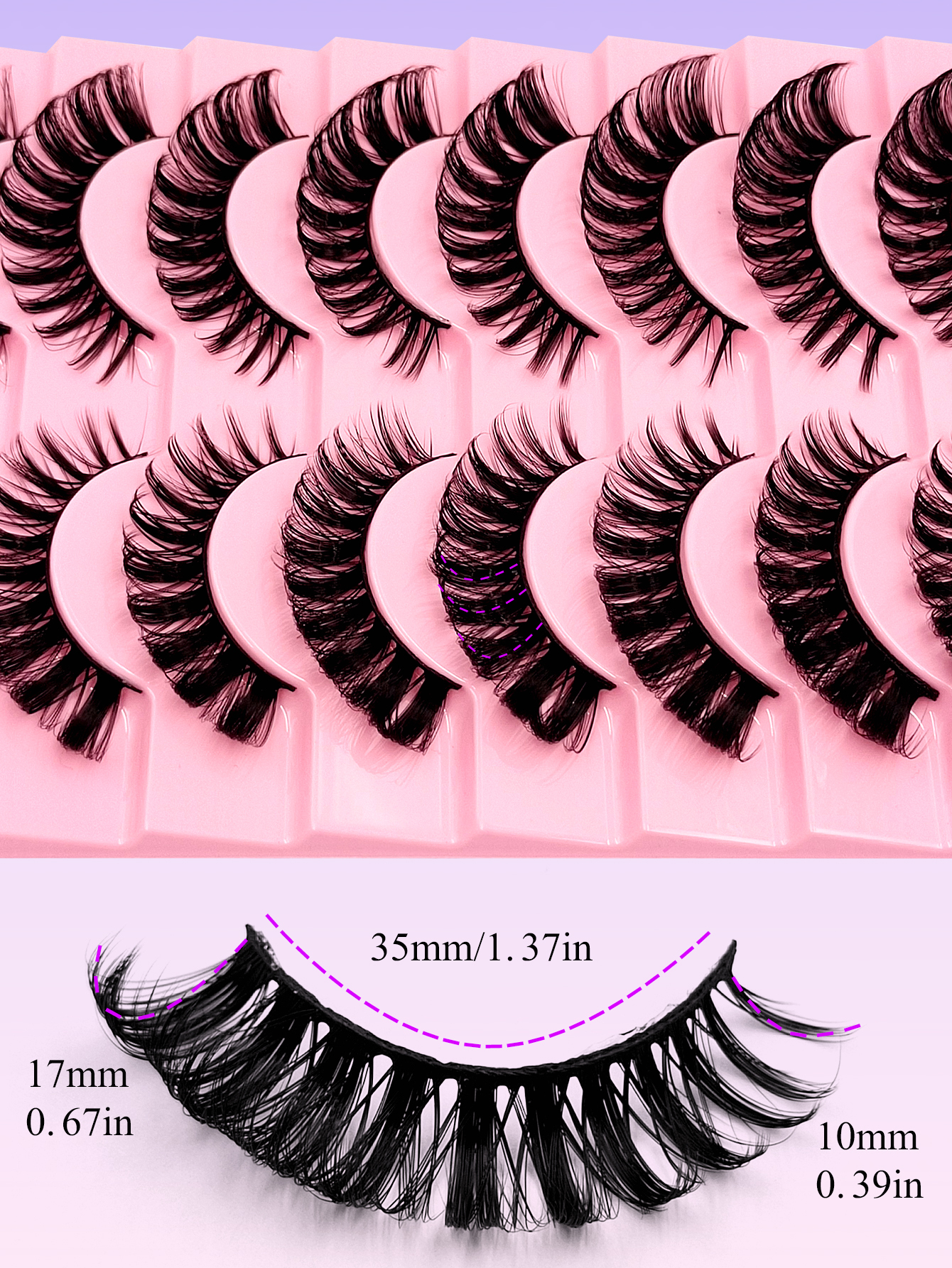 Sibeuna 10 Pairs Full Strip Lashes Volume Crossed Wispy Lashes Thick Enlarged Eye Lashes Fluffy 3D Effect Reusable Eyelashes,For Beginners Easy To Use Salon-Quality Long-Lasting False Eyelash Extensions