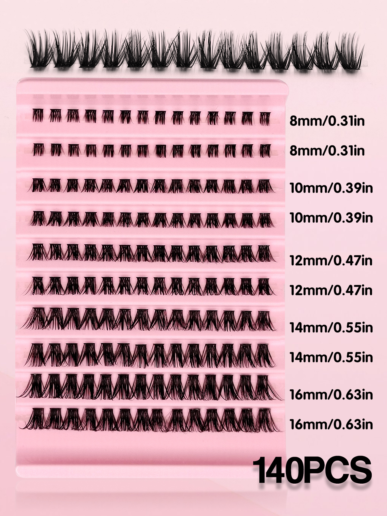 Sibeuna 140 Pcs D Curl Natural Lashes,Fluffy Cat Eye Lashes,For Beginners Easy To Use Salon-Quality Long-Lasting False Eyelash Extensions