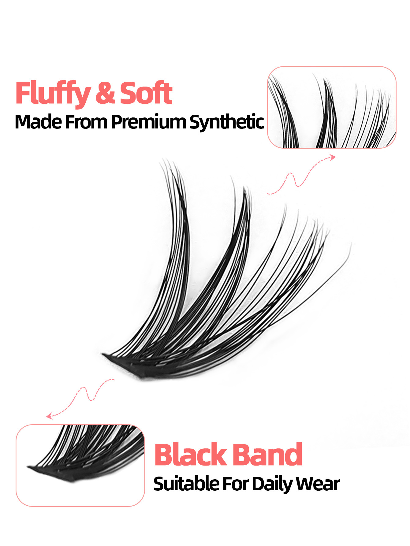Sibeuna 640PCS Eyelashes Book 30D+40D+50D Lashes D Curl Natural Look Fluffy Soft Extension Lashes 9mm-16mm Mix Length Cluster Eyelashes For Party
