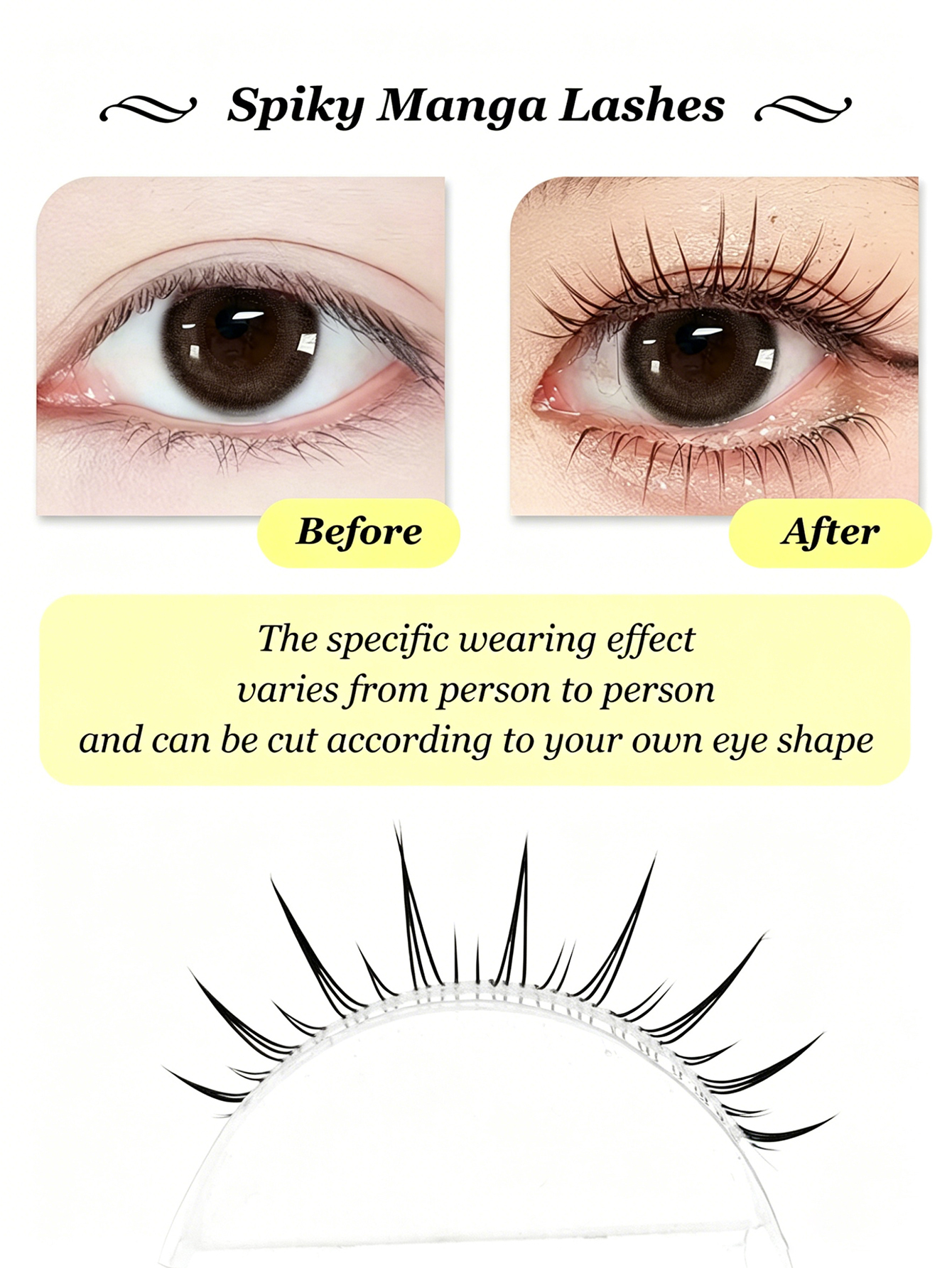 Sibeuna 5 Pairs Manga Spike Lashes Natural Long Korean Girl Group Eyelashes,For Daily Style Eye Makeup,Beginner-Friendly,Anime Lashes,Fairy Lashes