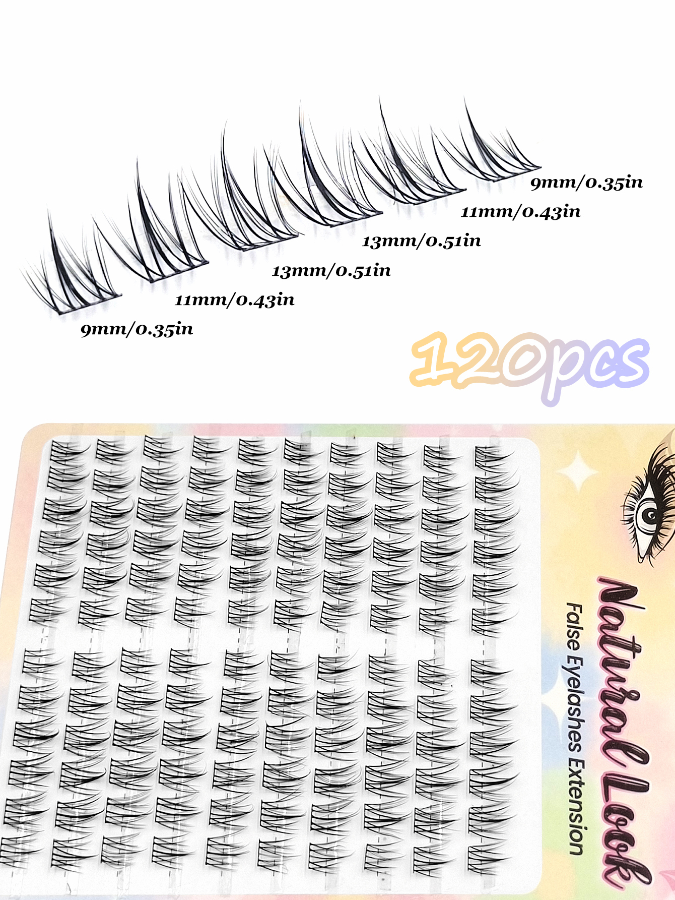 Sibeuna 120 Pcs Manga Lashes Faux Mink Natural Lashes Cat Eye Lashes,Suitable For Daily Style Eye Makeup For Beginner-Friendly,Creates Full,Curled, Alluring Lashes