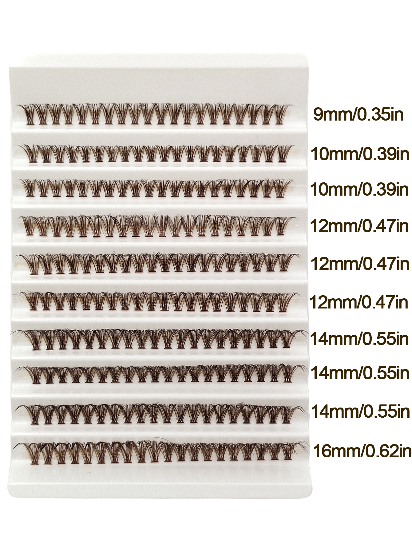 Sibeuna 200 PCS Brown 40D D Curl Cluster Eyelashes Fluffy Soft Individual Volume Lashes Extension Makeup Tool Natural Look Eyelashes