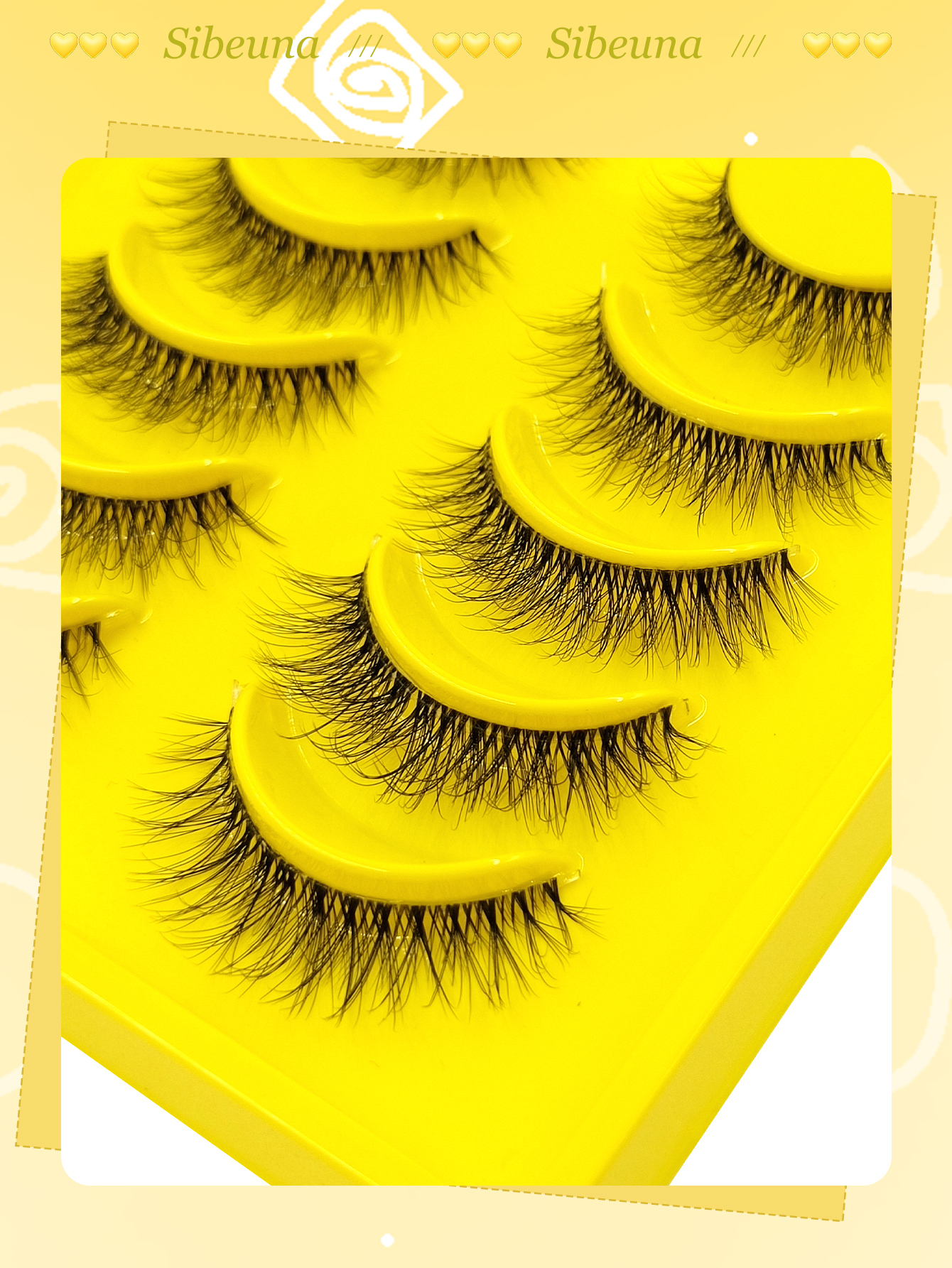 Sibeuna 6 Pairs Natural Lashes Wispy Soft Clear Band Faux Mink Lashes,Reusable,For Daily Style Eye Makeup,Beginner-Friendly,Fake Eyelashes,Strip Lashes