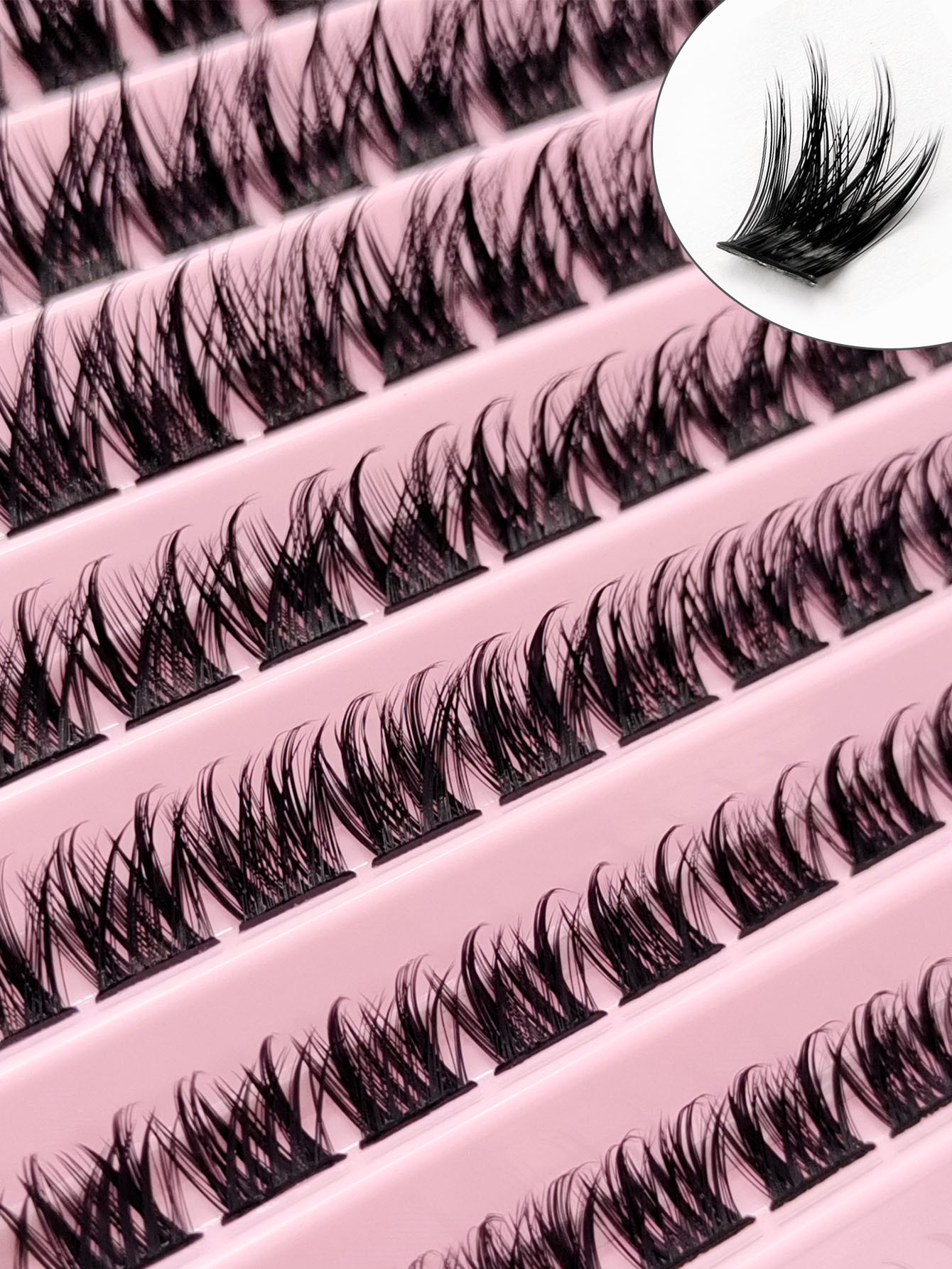 Sibeuna 120 PCS D Curl Cluster Faux Mink Fake Eyelashes Individual Lashes Natural Look Lashes Fluffy Soft Crossed Dramatic Cluster Lashes DIY Eyelashes