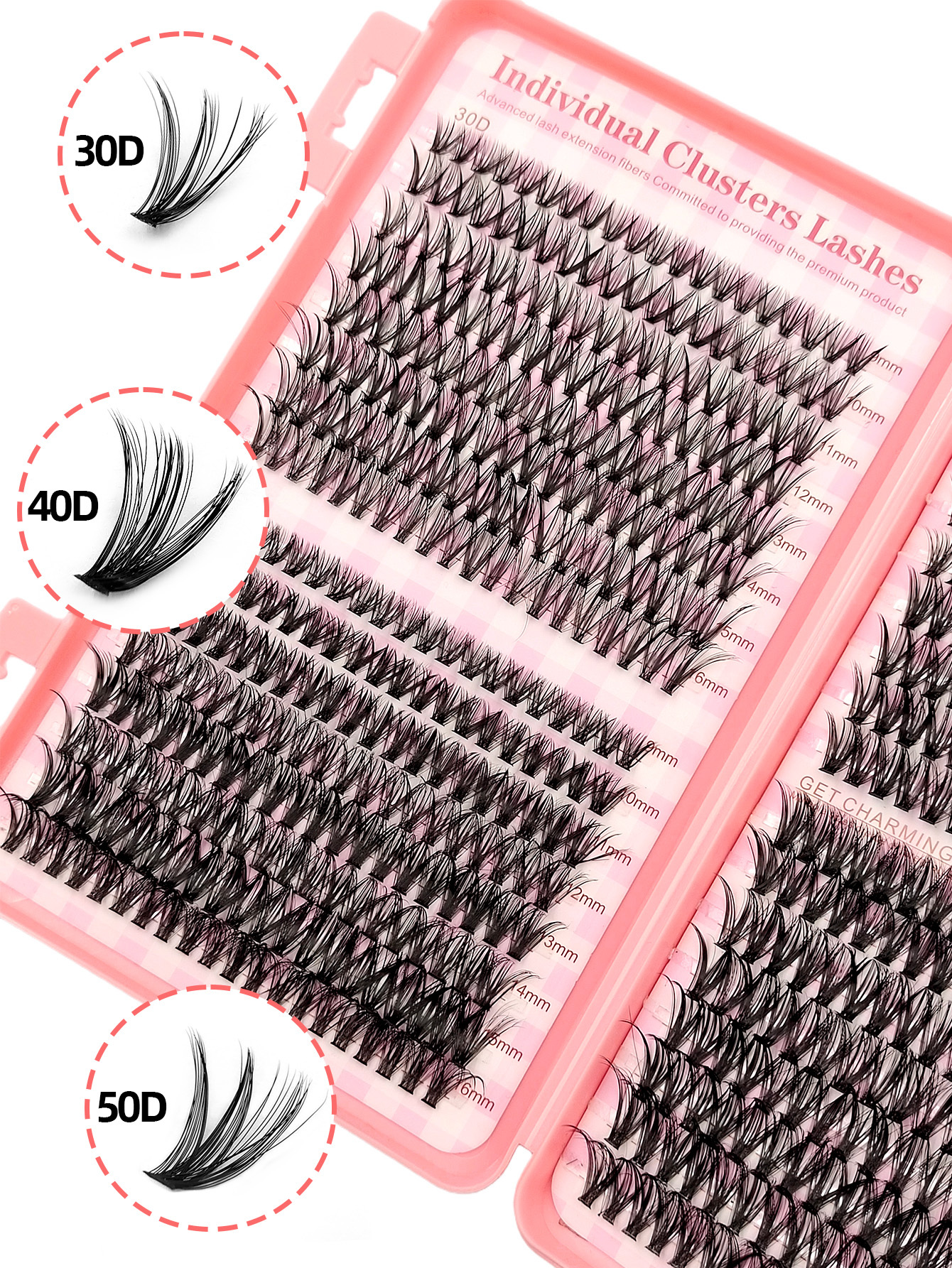 Sibeuna 640PCS Eyelashes Book 30D+40D+50D Lashes D Curl Natural Look Fluffy Soft Extension Lashes 9mm-16mm Mix Length Cluster Eyelashes For Party