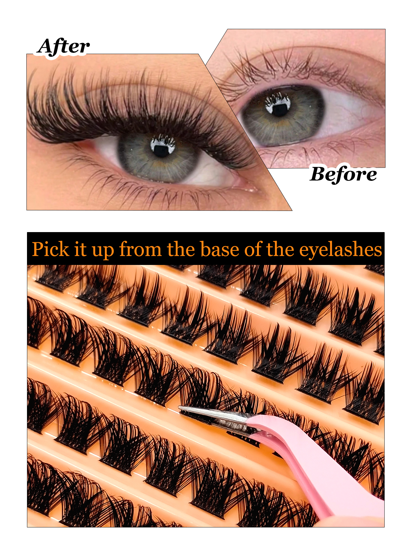 Sibeuna 110 Pcs D Curl Eyelash Extensions,Thickness 0.07mm, 3D Fitting Eye Shape,Can Be DIY, Suitable For Daily Light Makeup, Heavy Makeup And Daily Occasions, Easy To Carry, Suitable Going Out.Cluster Lashes