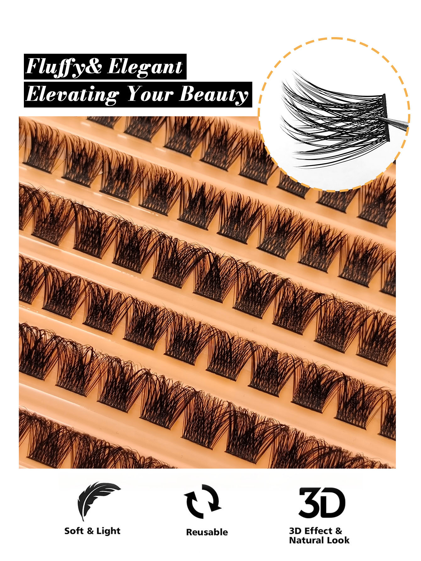 Sibeuna Sibeuna 120 Pcs Clusters Lashes Reusable Eyelashes Natural Look Eyelash Clusters DIY Eyelash Extensions Fluffy Wispy False Lashes Soft & Comfortable Lashes
