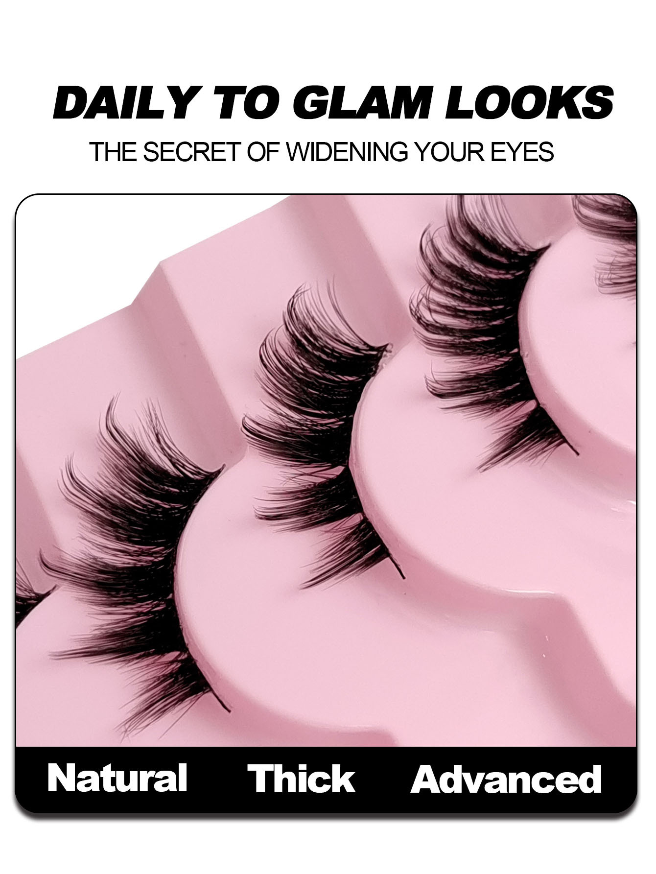Sibeuna 7 Pairs Half Lash Natural Look Eyelashes Fluffy Soft Cat Eye Lashes Wispy Thin Black Band Eyelashes