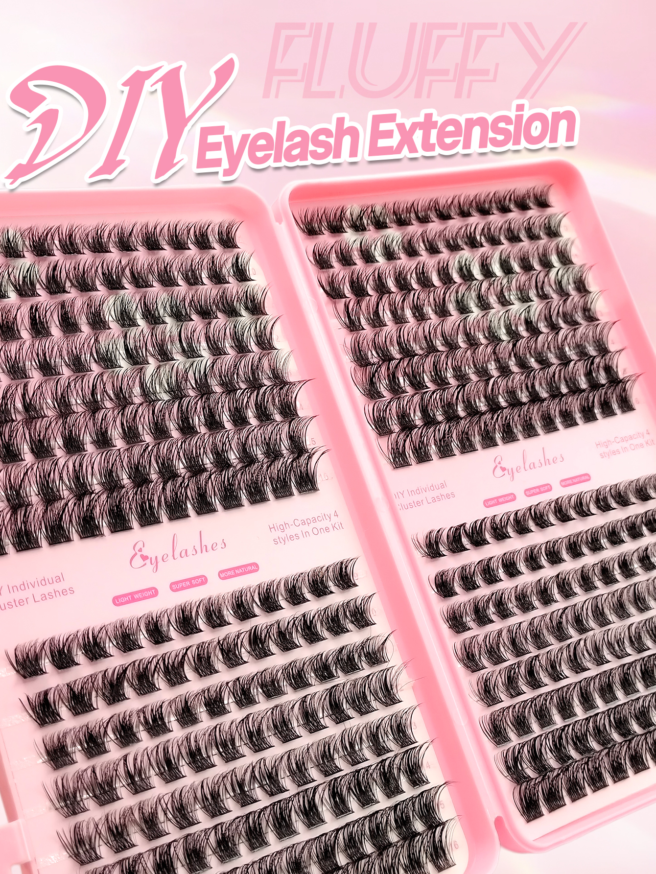 Sibeuna  384PCS Eyelash Book, Fluffy Soft Cluster False Eyelashes, Lightweight Eyelash Extension, Natural Look False Eyelashes, Individual False Eyelashes, DIY At Home False Eyelashes