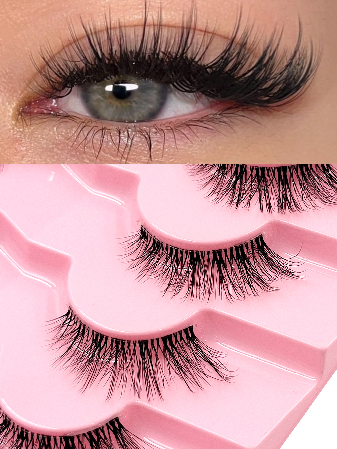Sibeuna 7 Pairs Half Lashes 3D Wispy Cat Eye False Eyelashes Natural Fluffy Winged Faux Mink Lashes Soft Reusable Daily Party Makeup,Lashes Corner Eyelashes,Corner Eyelashes,Corner Lashes