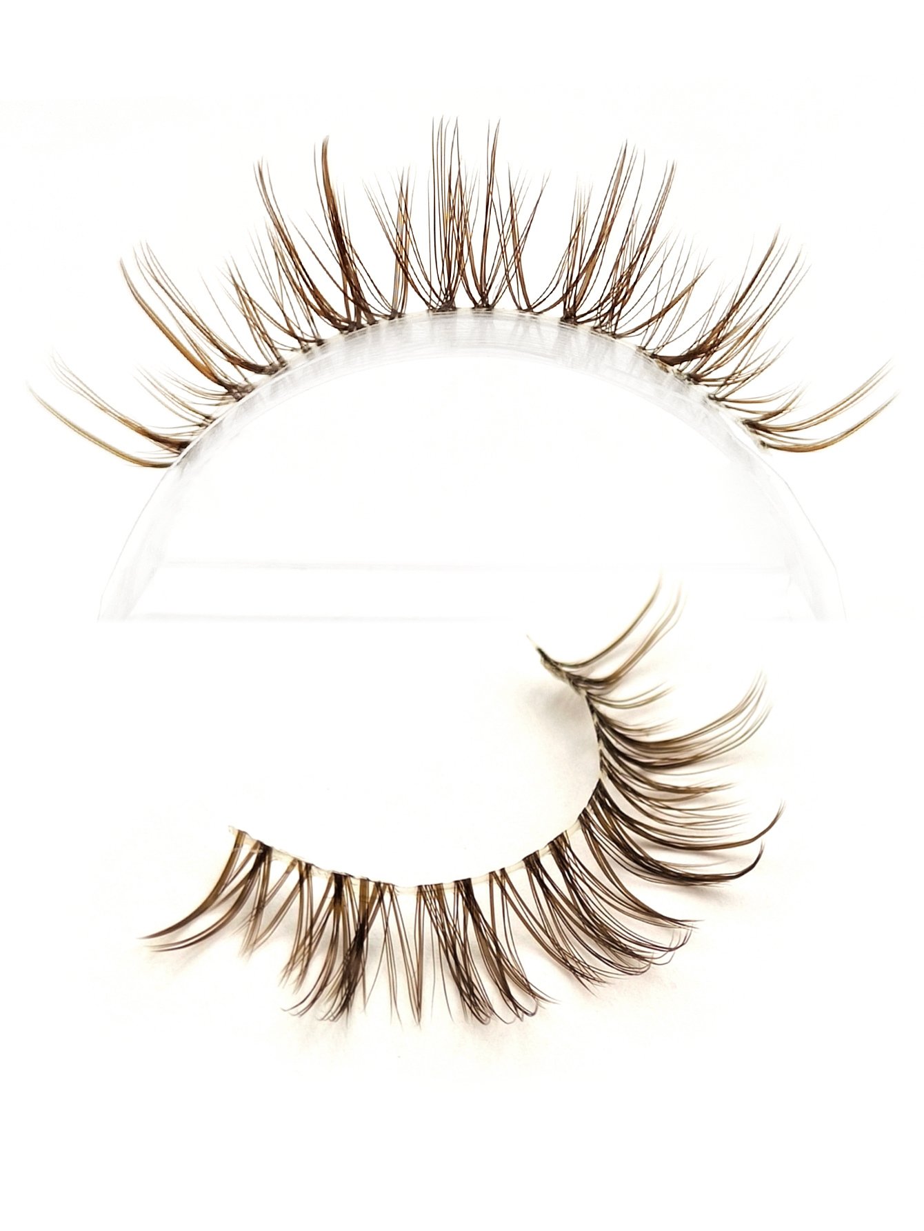 Sibeuna 5 Pairs Brown Wispy Lashes False Eyelashes- Transparent Stem Manga Eyelashes, Comic Fairy Design,Reusable False Eyelashes