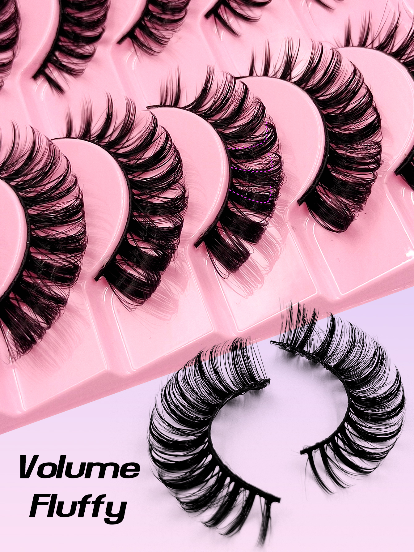 Sibeuna 10 Pairs Full Strip Lashes Volume Crossed Wispy Lashes Thick Enlarged Eye Lashes Fluffy 3D Effect Reusable Eyelashes,For Beginners Easy To Use Salon-Quality Long-Lasting False Eyelash Extensions