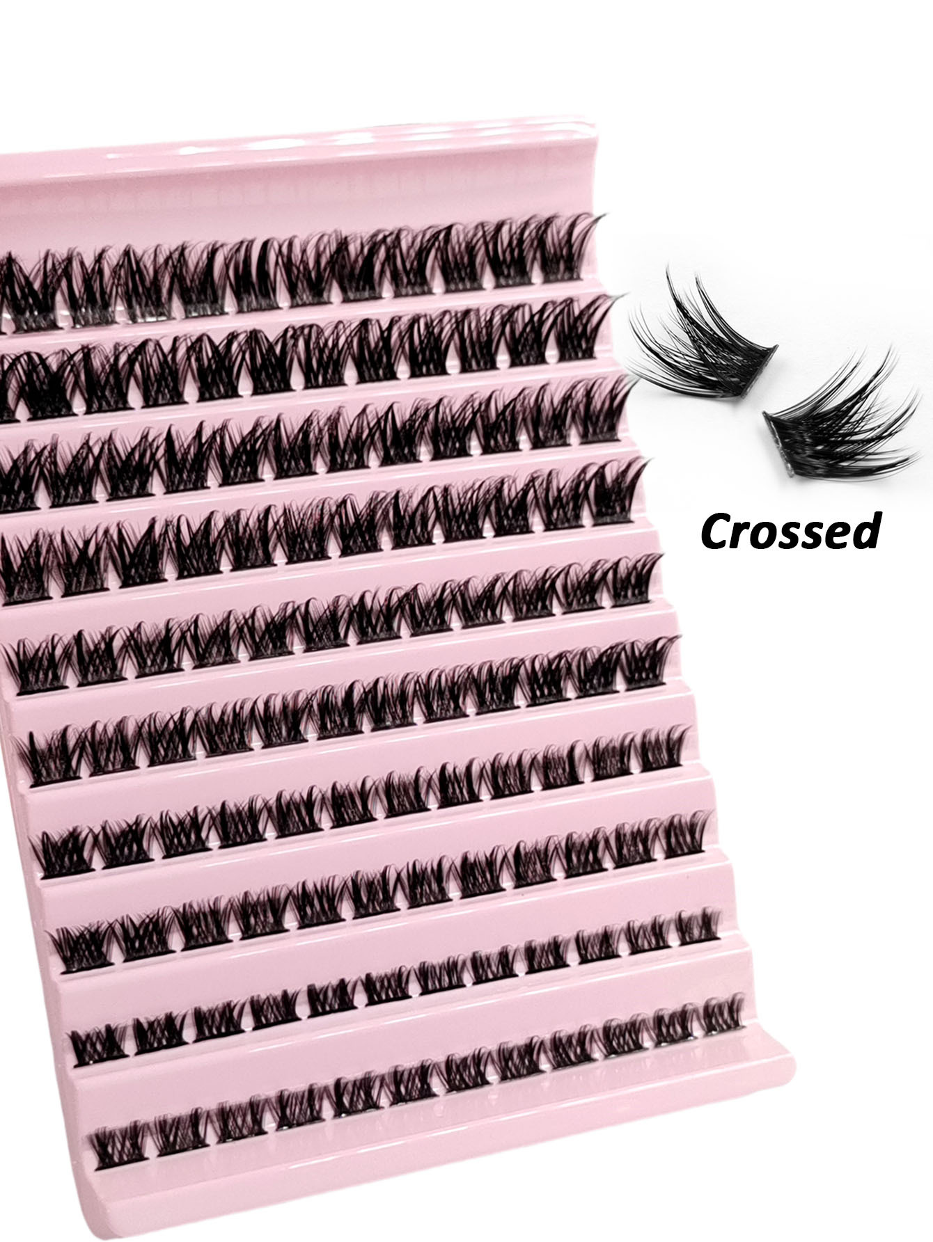 Sibeuna 120 PCS D Curl Cluster Faux Mink Fake Eyelashes Individual Lashes Natural Look Lashes Fluffy Soft Crossed Dramatic Cluster Lashes DIY Eyelashes