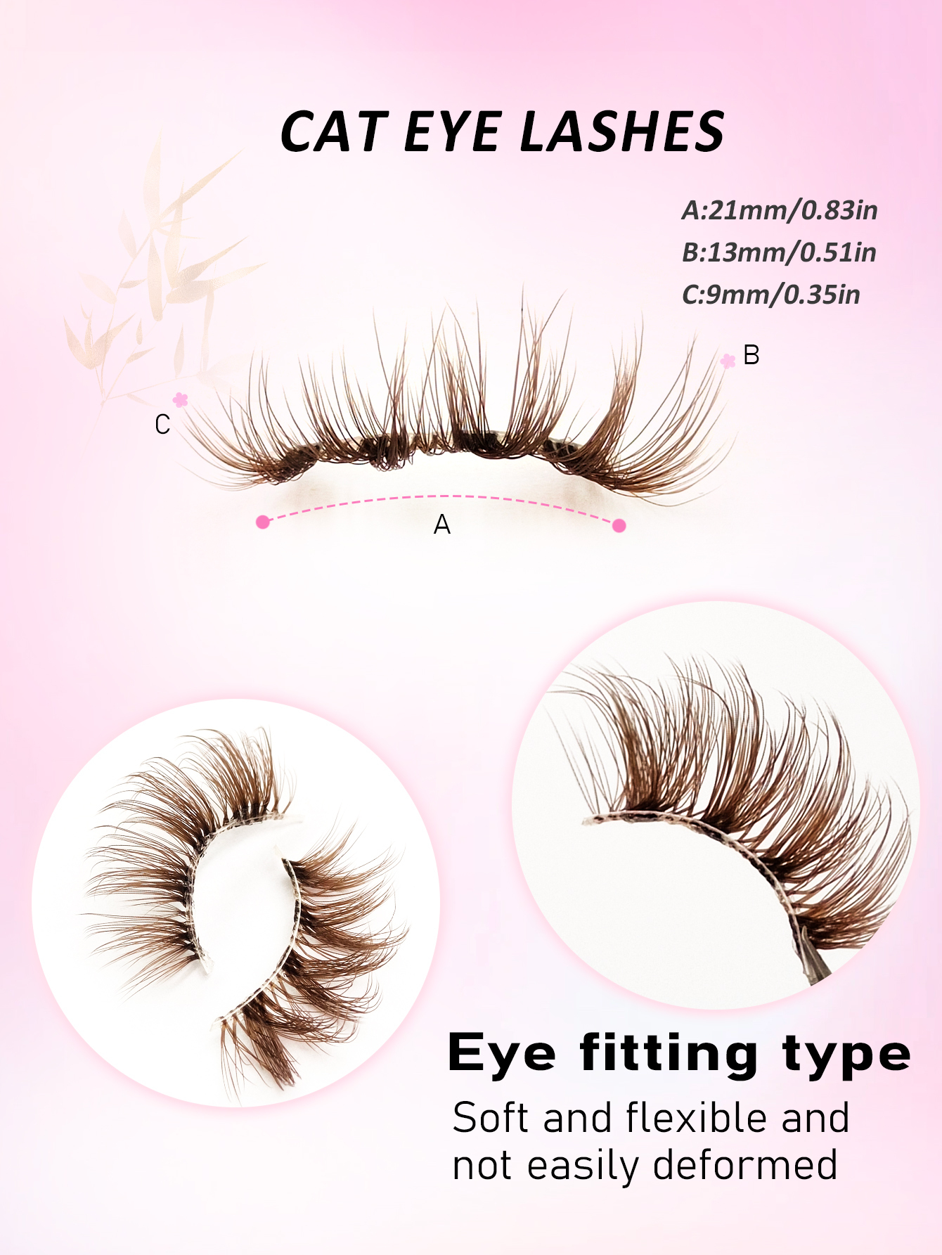Sibeuna 7 Pairs Brown Lashes Tail Elongated Eyelashes Cat Eye Lashes Half Lashes,Beginner-friendly Reusable Use False Eyelashes, Long Soft 3d Faux Mink Lash Extension Makeup,Lashes,Fake Lashes，