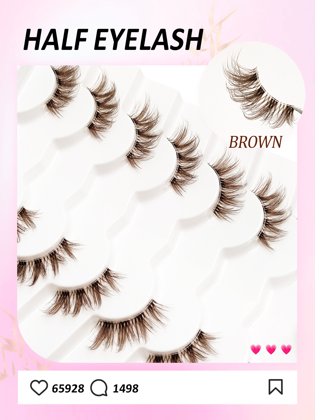 Sibeuna 7 Pairs Brown Lashes Tail Elongated Eyelashes Cat Eye Lashes Half Lashes,Beginner-friendly Reusable Use False Eyelashes, Long Soft 3d Faux Mink Lash Extension Makeup,Lashes,Fake Lashes，