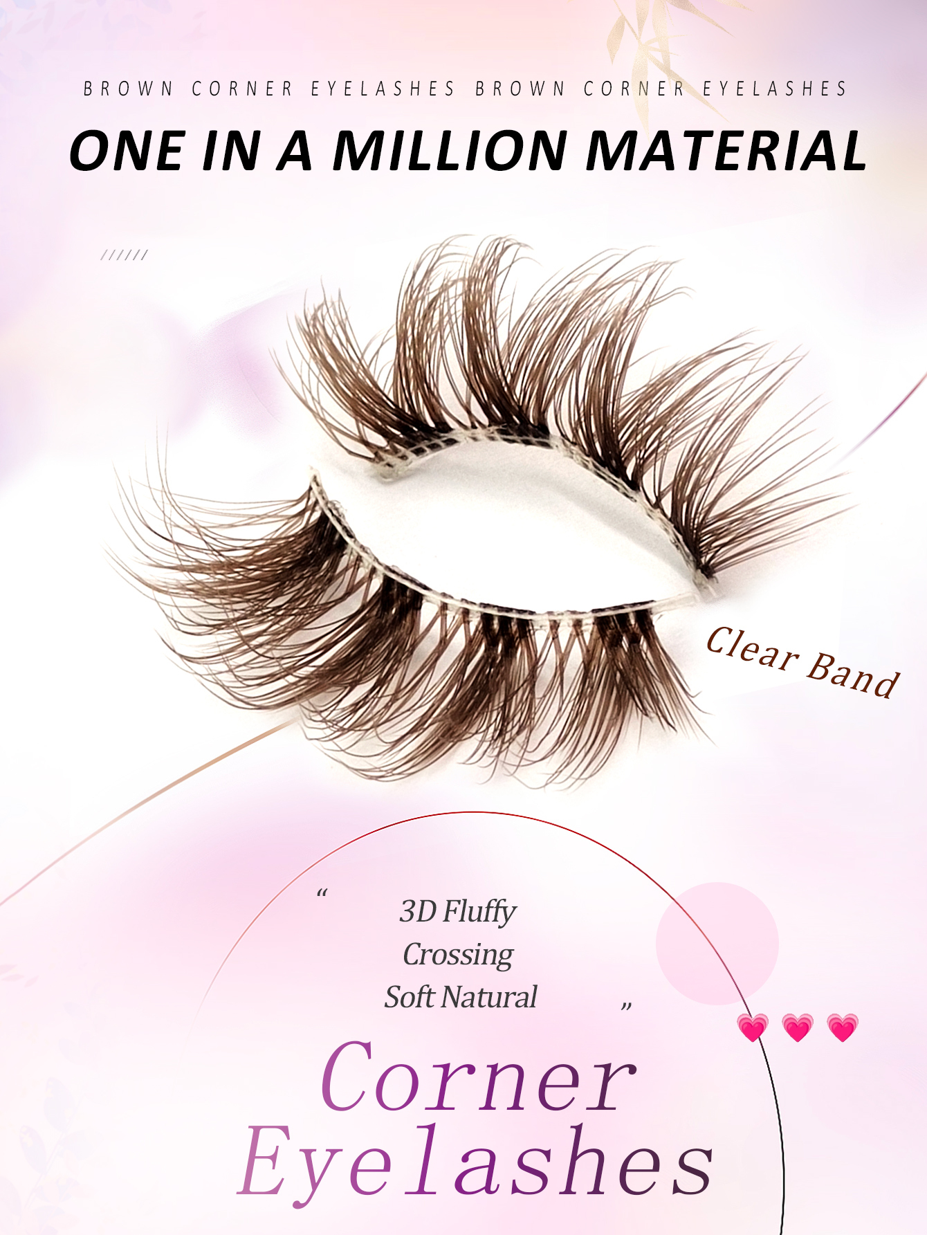 Sibeuna 7 Pairs Brown Lashes Tail Elongated Eyelashes Cat Eye Lashes Half Lashes,Beginner-friendly Reusable Use False Eyelashes, Long Soft 3d Faux Mink Lash Extension Makeup,Lashes,Fake Lashes，