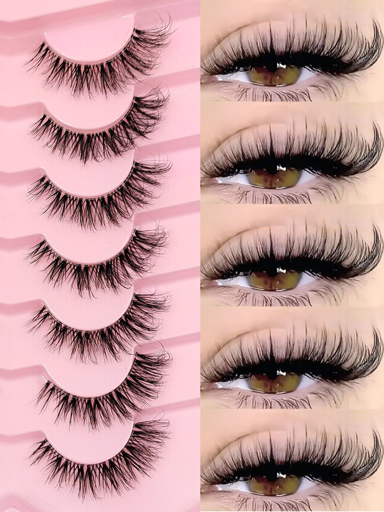 7 Pairs Of New Fox/Cat Eye False Eyelashes, Create Captivating Makeup, Naturally Curled And Lengthened, Sexy Lashes To Enhance Your Charm.