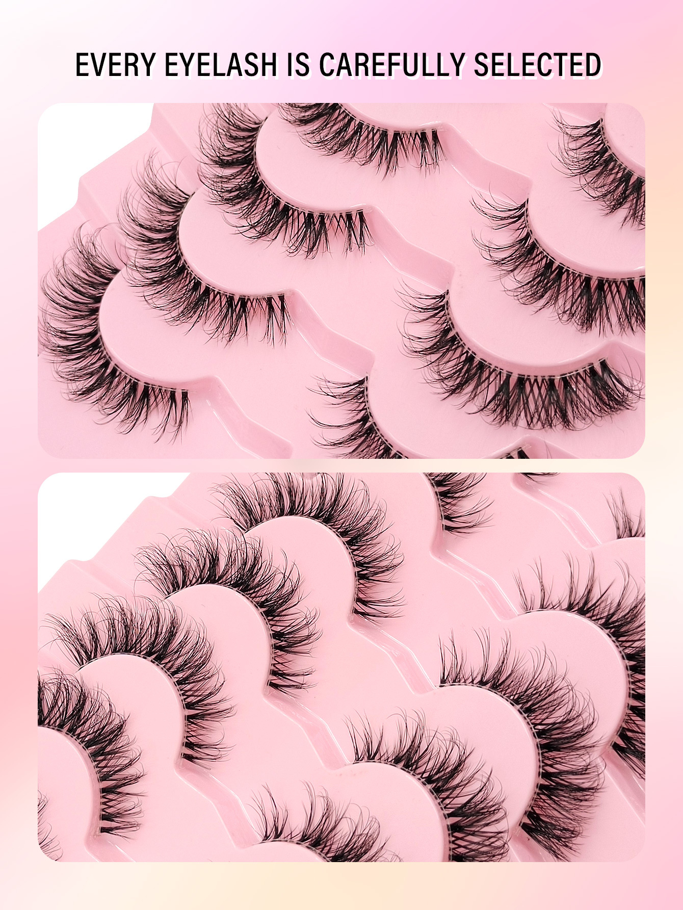 7 Pairs Of New Fox/Cat Eye False Eyelashes, Create Captivating Makeup, Naturally Curled And Lengthened, Sexy Lashes To Enhance Your Charm.