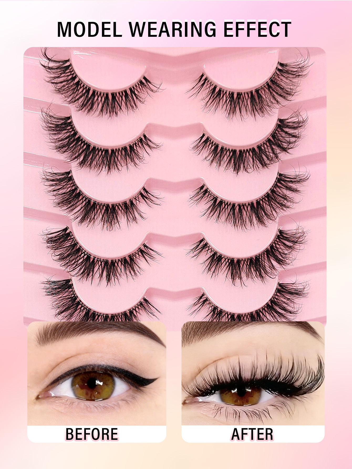 7 Pairs Of New Fox/Cat Eye False Eyelashes, Create Captivating Makeup, Naturally Curled And Lengthened, Sexy Lashes To Enhance Your Charm.
