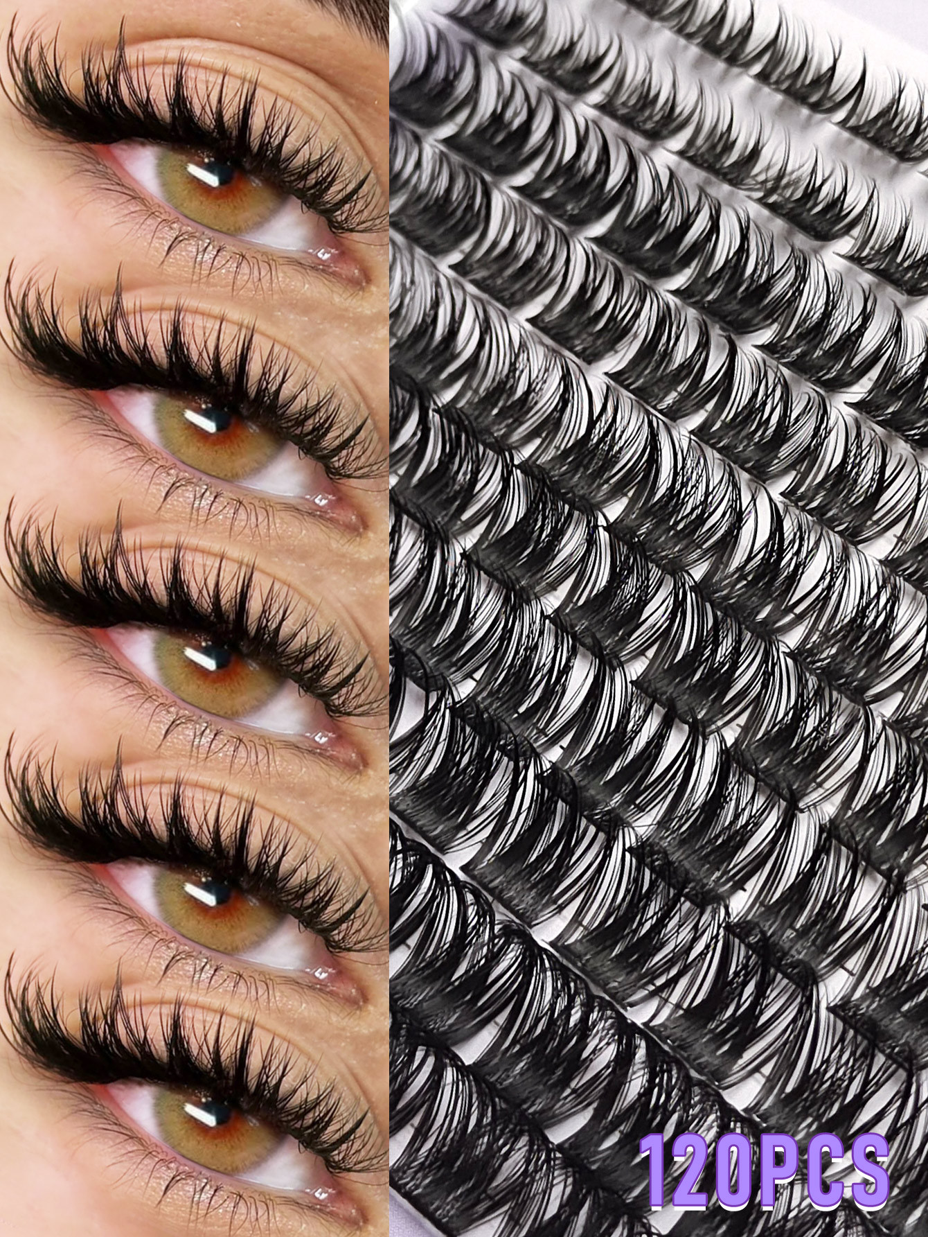 Sibeuna 120pcs D-Curl Anime Style Thin False Eyelashes,Fluffy & Lengthening Individual Lashes, Suitable For Home Lash Extension Beginner-friendly