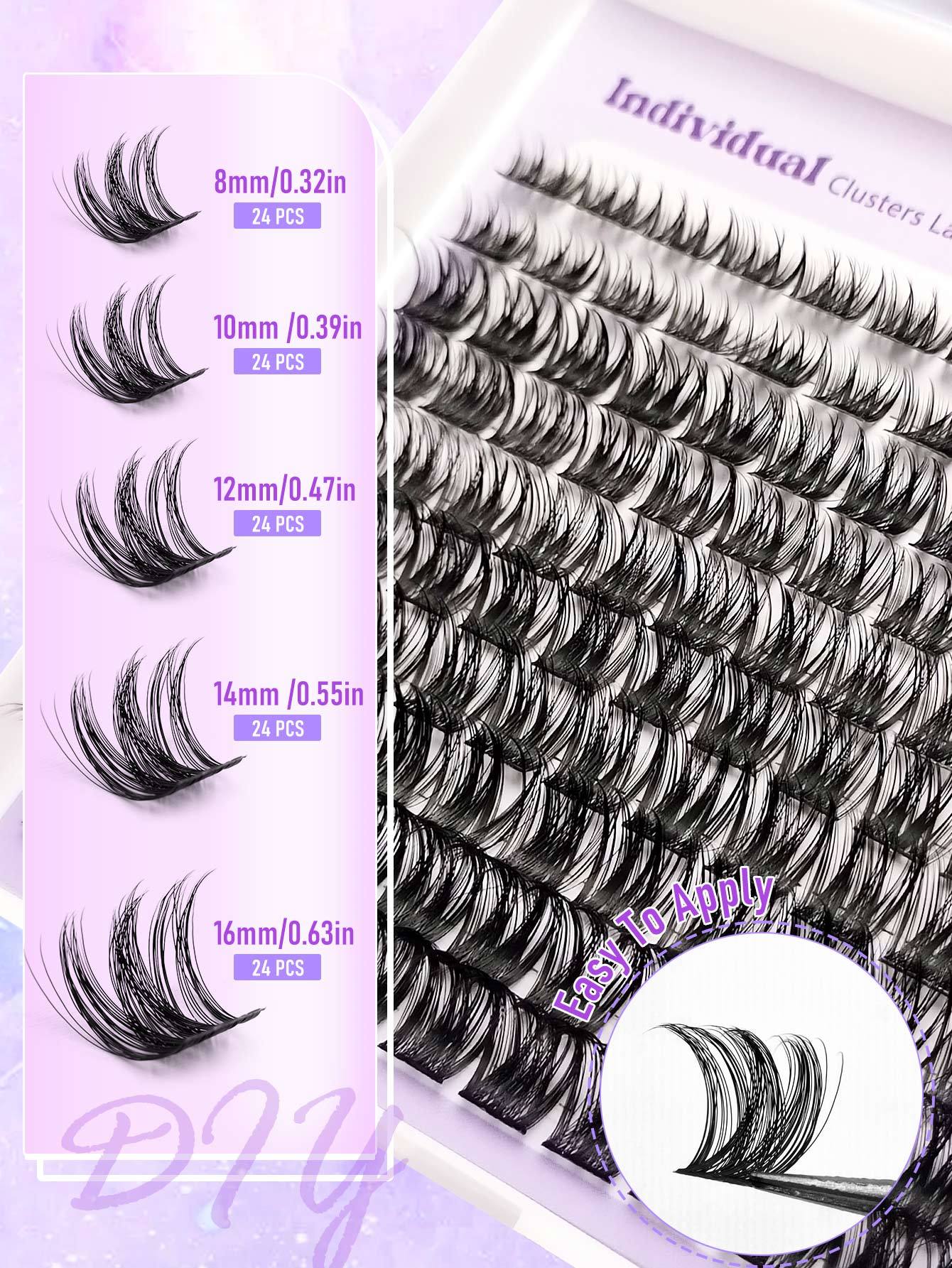 Sibeuna 120pcs D-Curl Anime Style Thin False Eyelashes,Fluffy & Lengthening Individual Lashes, Suitable For Home Lash Extension Beginner-friendly
