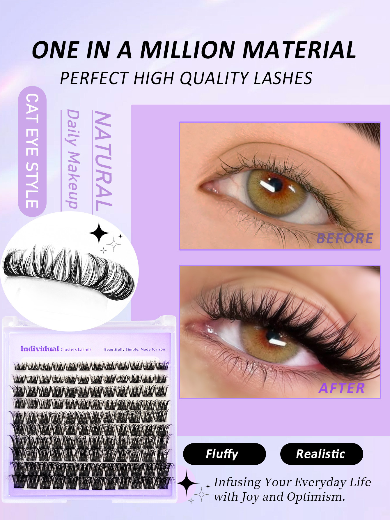 Sibeuna 120pcs D-Curl Anime Style Thin False Eyelashes,Fluffy & Lengthening Individual Lashes, Suitable For Home Lash Extension Beginner-friendly