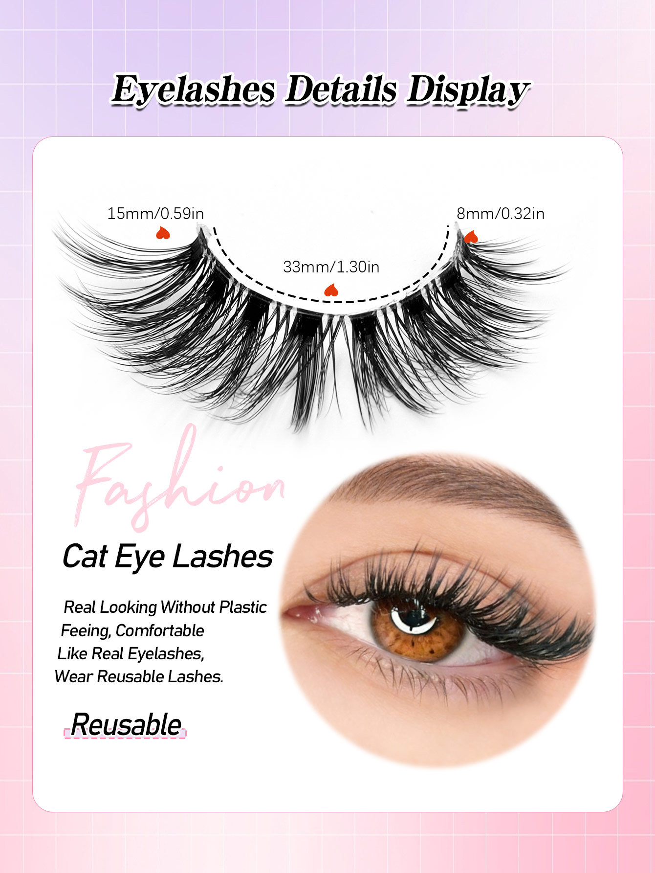 Sibeuna 10 Pairs Lashes Tail Elongated Eyelashes Cat Eye Fox Eye Lashes, Delicate Strip Lashes For Daily Reusable Use False Eyelashes, Long Soft 3d Faux Mink Lash Extension Makeup,Lashes,Fake Lashes