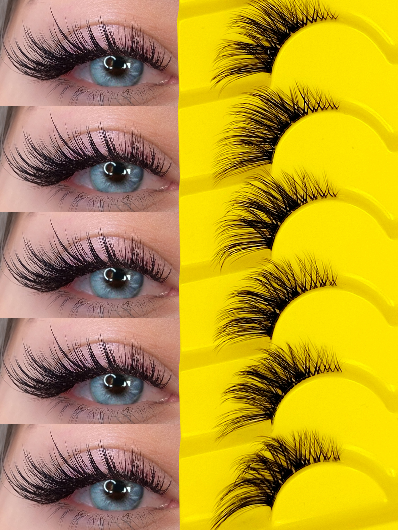 Sibeuna 7 Pairs Of Half-Eye Style Transparent Faux Mink Lashes Hair Natural Style Eye Lashes Natural Winged Lashes Clear Band Reusable Eyelashes ,Corner Eyelashes